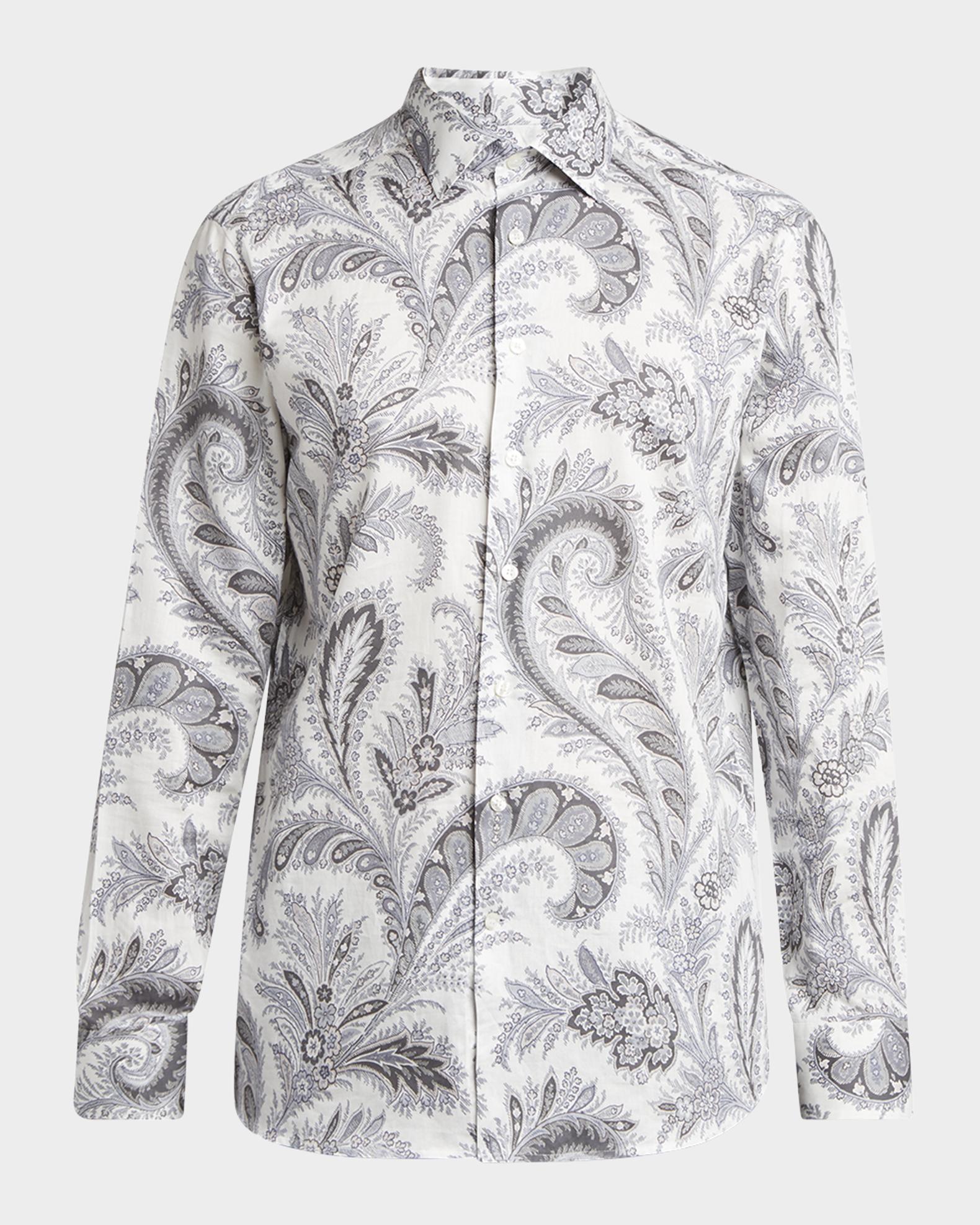 etro dress shirt Etro Men's Cotton Multi-Paisley Dress Shirt