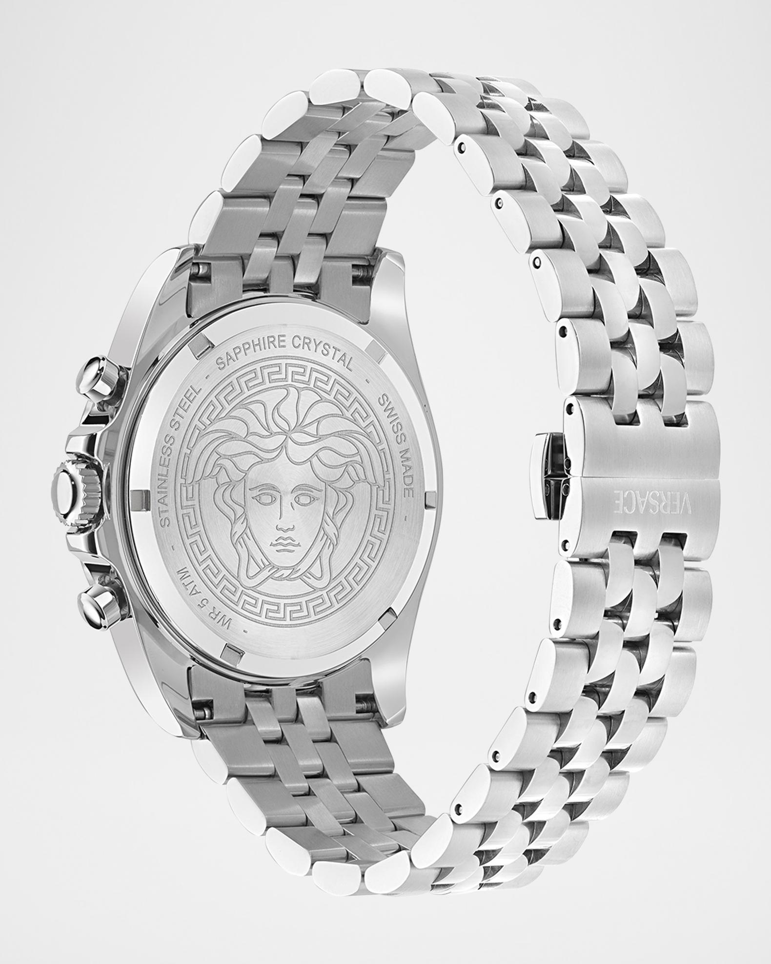 Versace Greca Chrono Wave 43MM Stainless Steel Bracelet Watch 