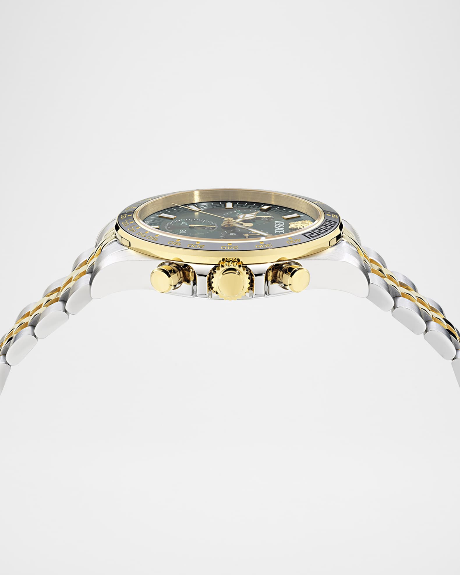 Versace Greca Chrono Wave 43MM Two Tone Bracelet Watch | Neiman Marcus