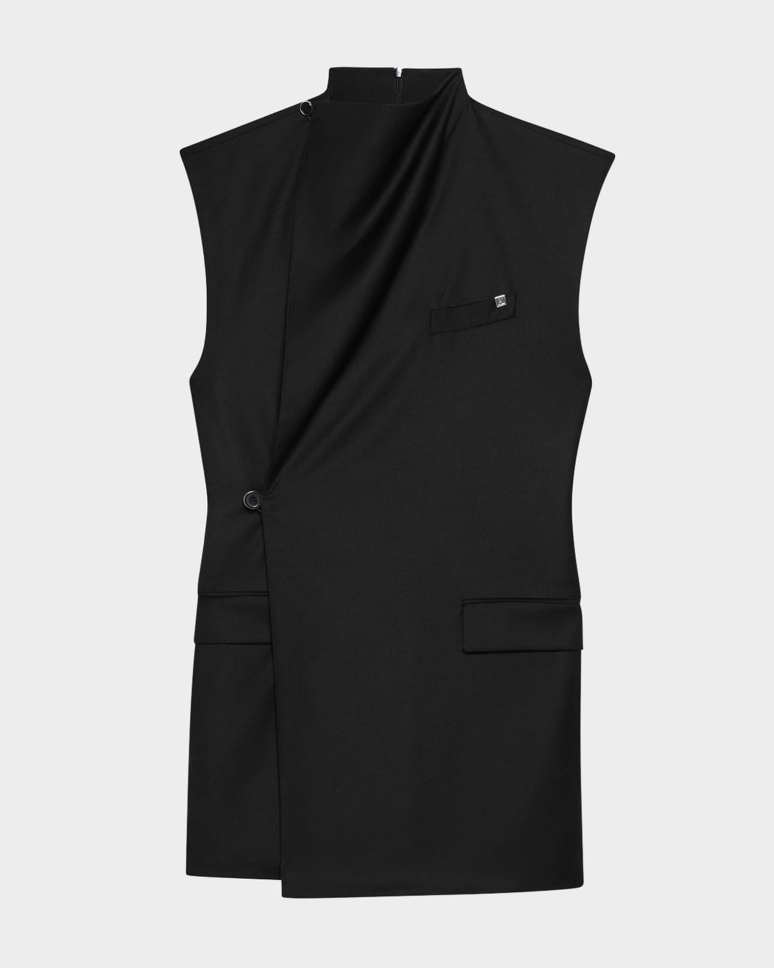 Sleeveless Cowl-Neck Blazer Dress 0