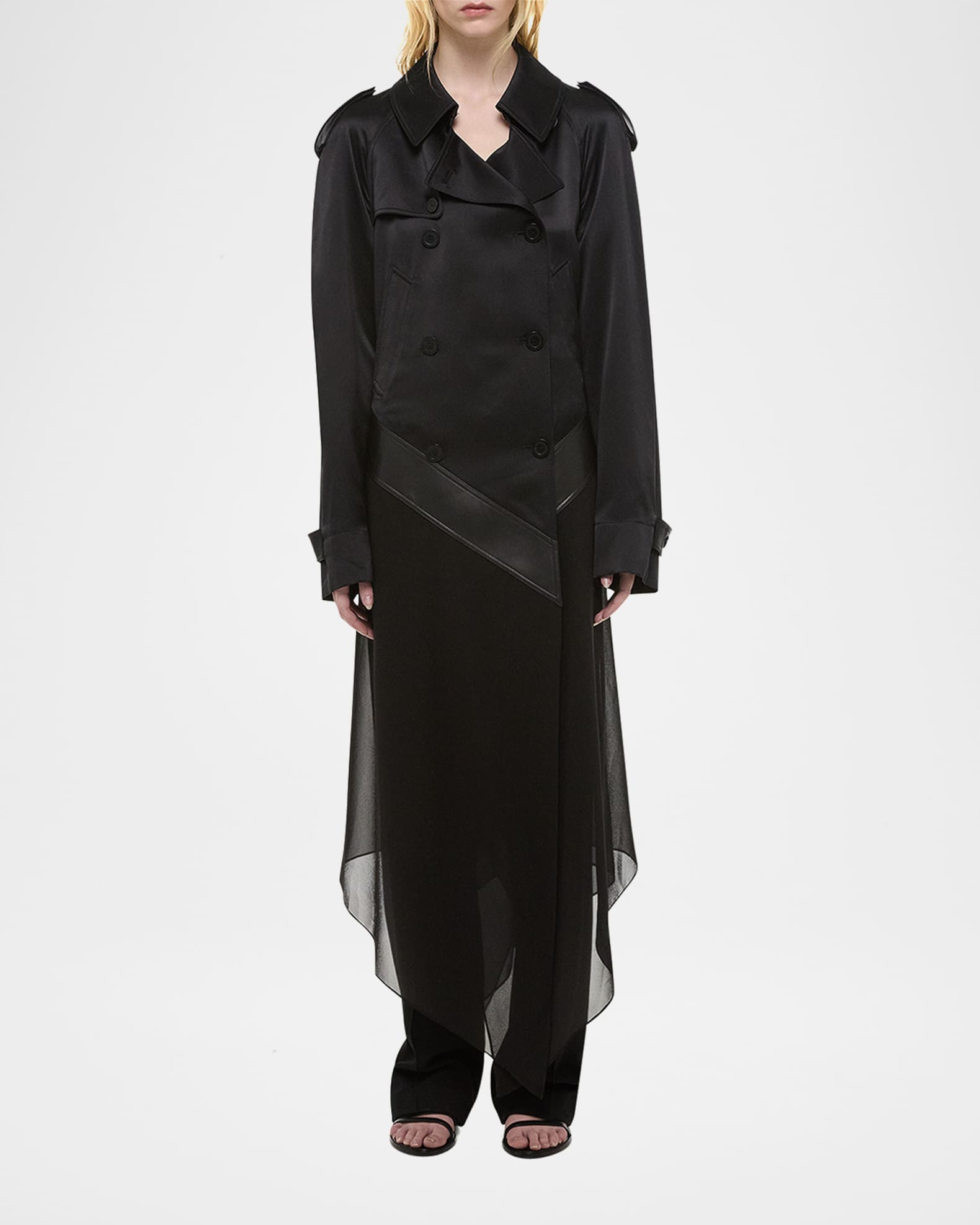 Belted Scarf Trench Coat  1