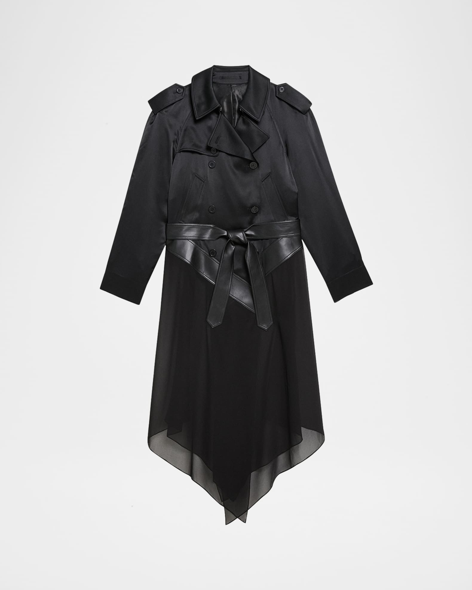 Belted Scarf Trench Coat  0