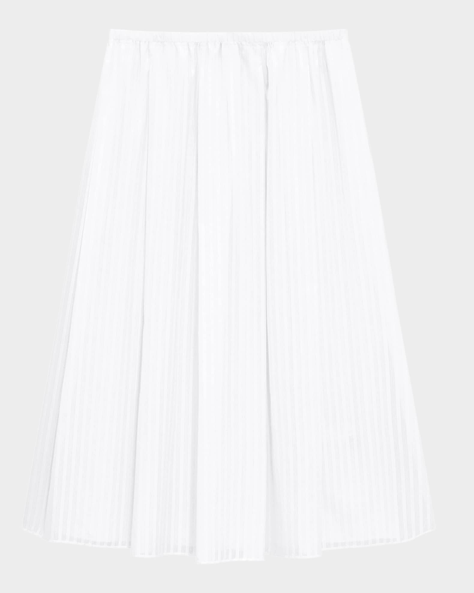 Stripe Pleated Midi Skirt  0