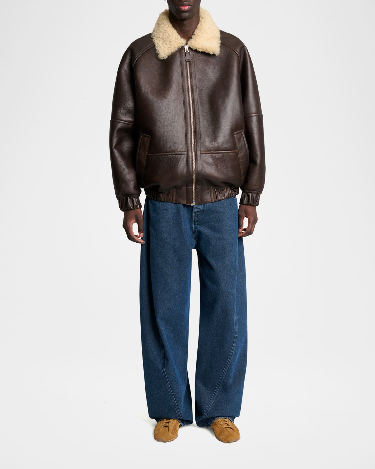 【ジャックムス】 Jackets - Bomber Jackets ジャケット Jacquemus Men's Leather and Shearling Bomber Jacket | Neiman