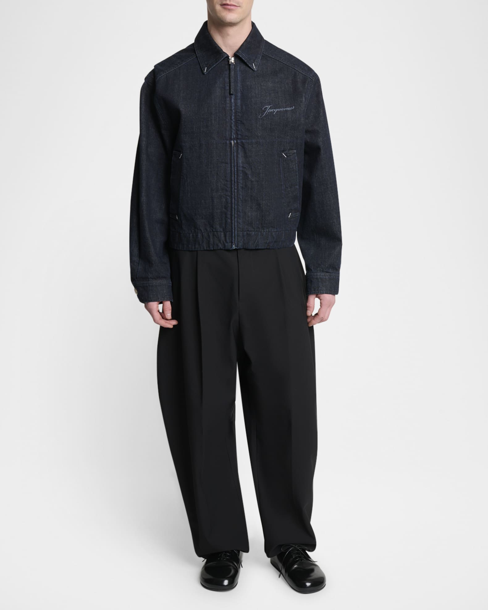 Jacquemus Men's The Canevas De-Nimes Denim Shirt Jacket | Neiman