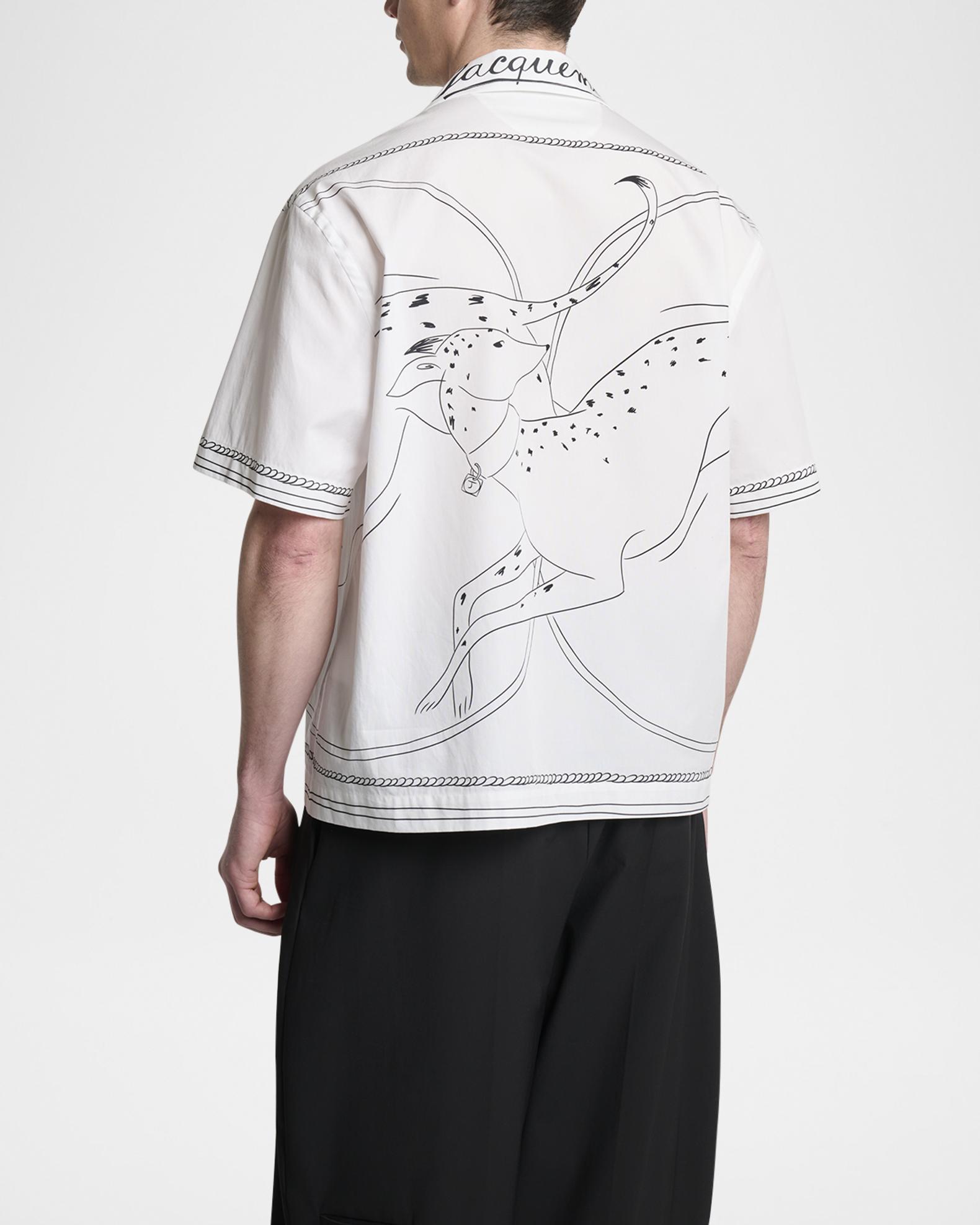Jacquemus Men's The Jean Dog-Print Cotton Camp Shirt | Neiman Marcus