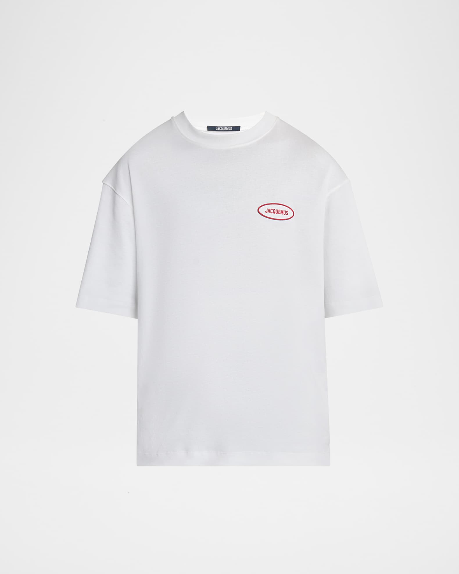 Jacquemus Men's Stazione Logo Patch T-Shirt | Neiman Marcus