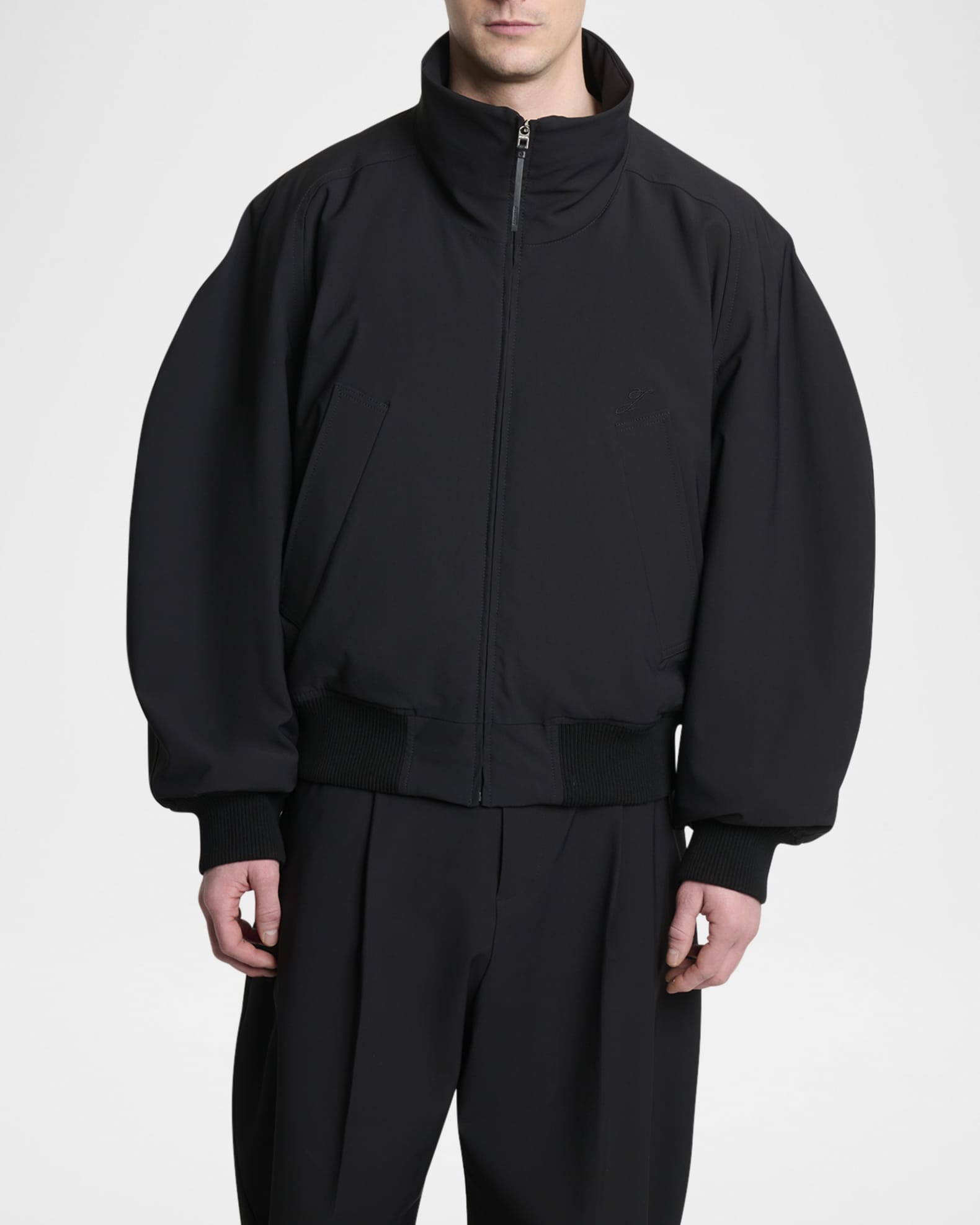 Jacquemus Men's Aero Boxy-Fit Padded Bomber Jacket | Neiman Marcus
