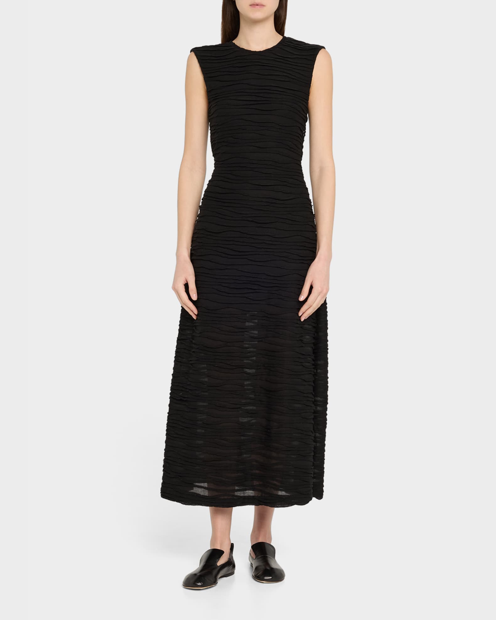 Proenza Schouler White Label Textured Midi Dress - Black