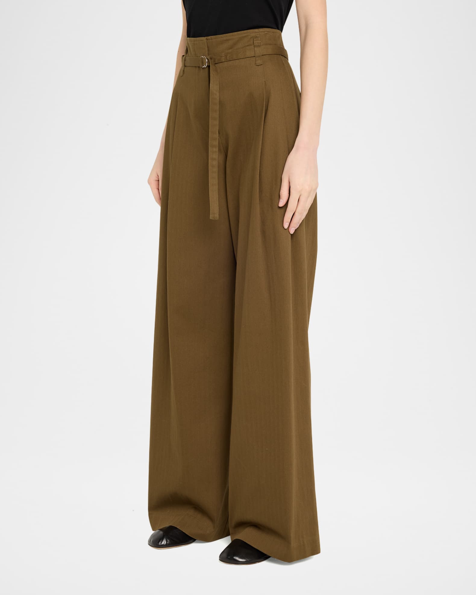 【Proenza Schouler】 High-riseストレートパンツ PROENZA SCHOULER Weyes crepe high-rise pants - Enny Monaco
