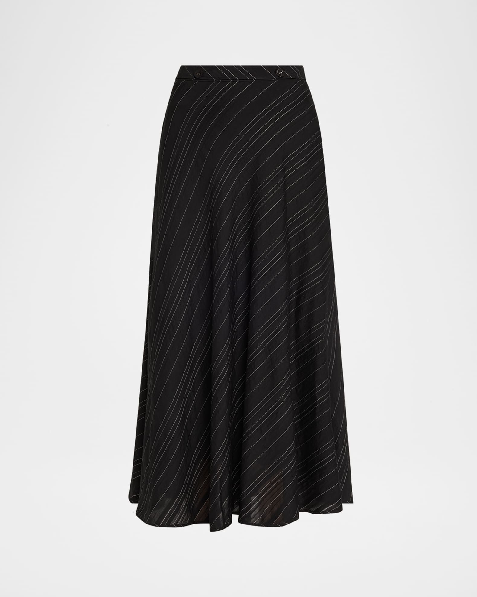 Kaia Woven Stripe Midi Skirt 0