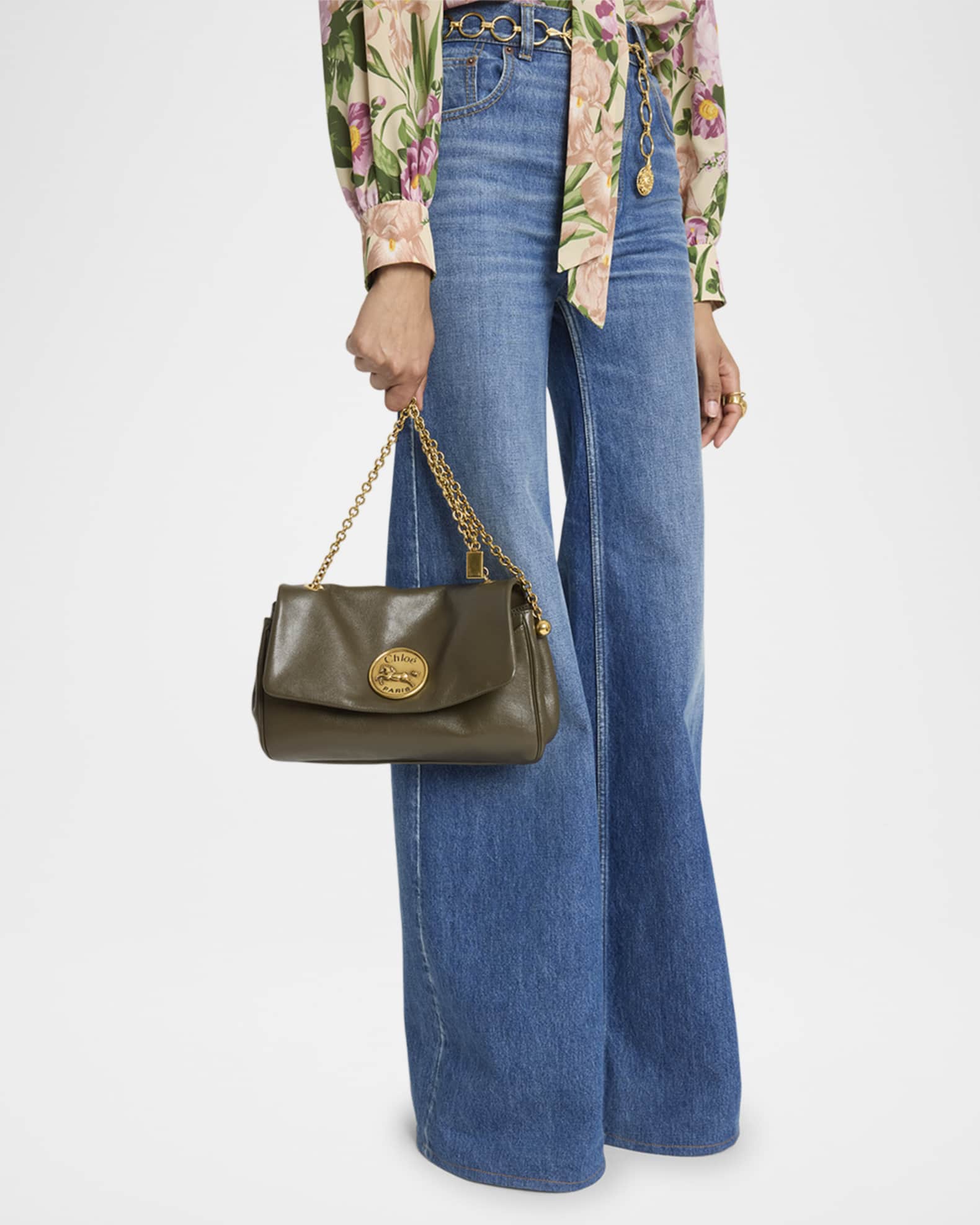 ショルダーバッグ・ポシェット CHLOE CHLOE HERITAGE MEDIUM SHOUDER BAG IN GRAINY LEATHER Chloe Heritage Medium Crossbody Bag in Grained Leather