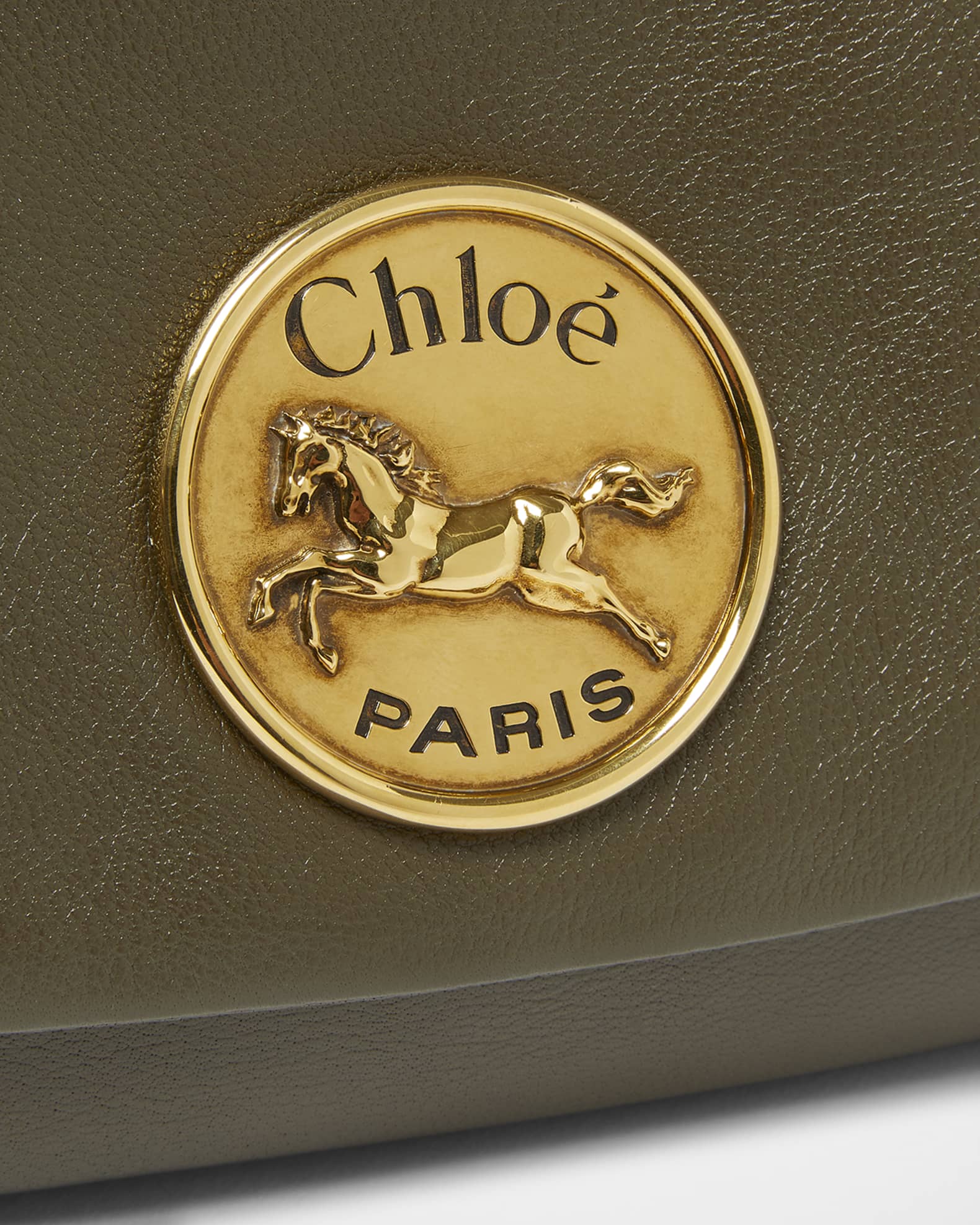 Chloe Heritage Medium Crossbody Bag in Grained Leather