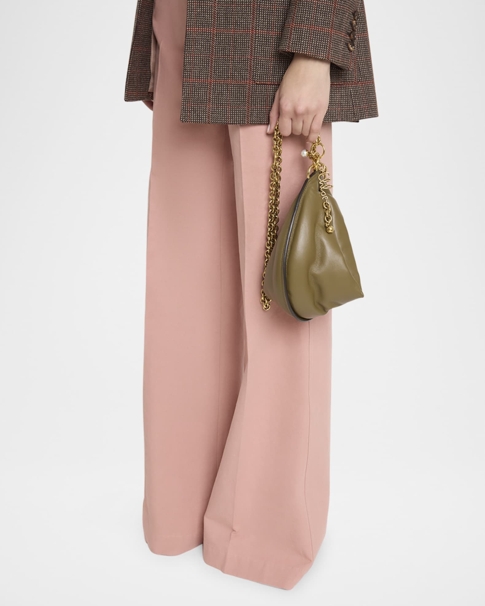 ショルダーバッグ・ポシェット CHLOE' Halfmoon leather shoulder bag Chloe Icons Half Moon Shoulder Bag in Lambskin | Neiman Marcus