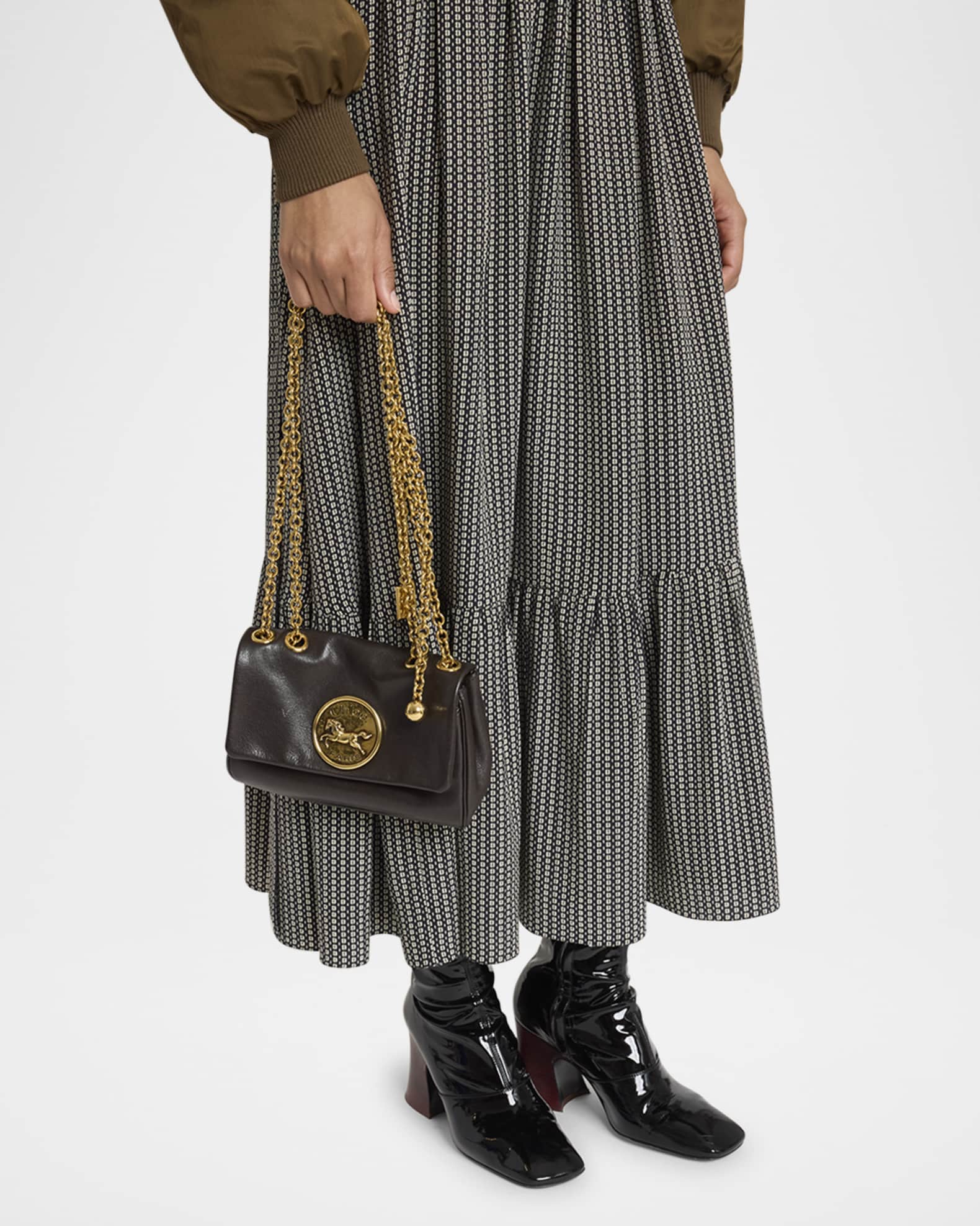 Heritage Small Crossbody Bag in Grained Leather  1