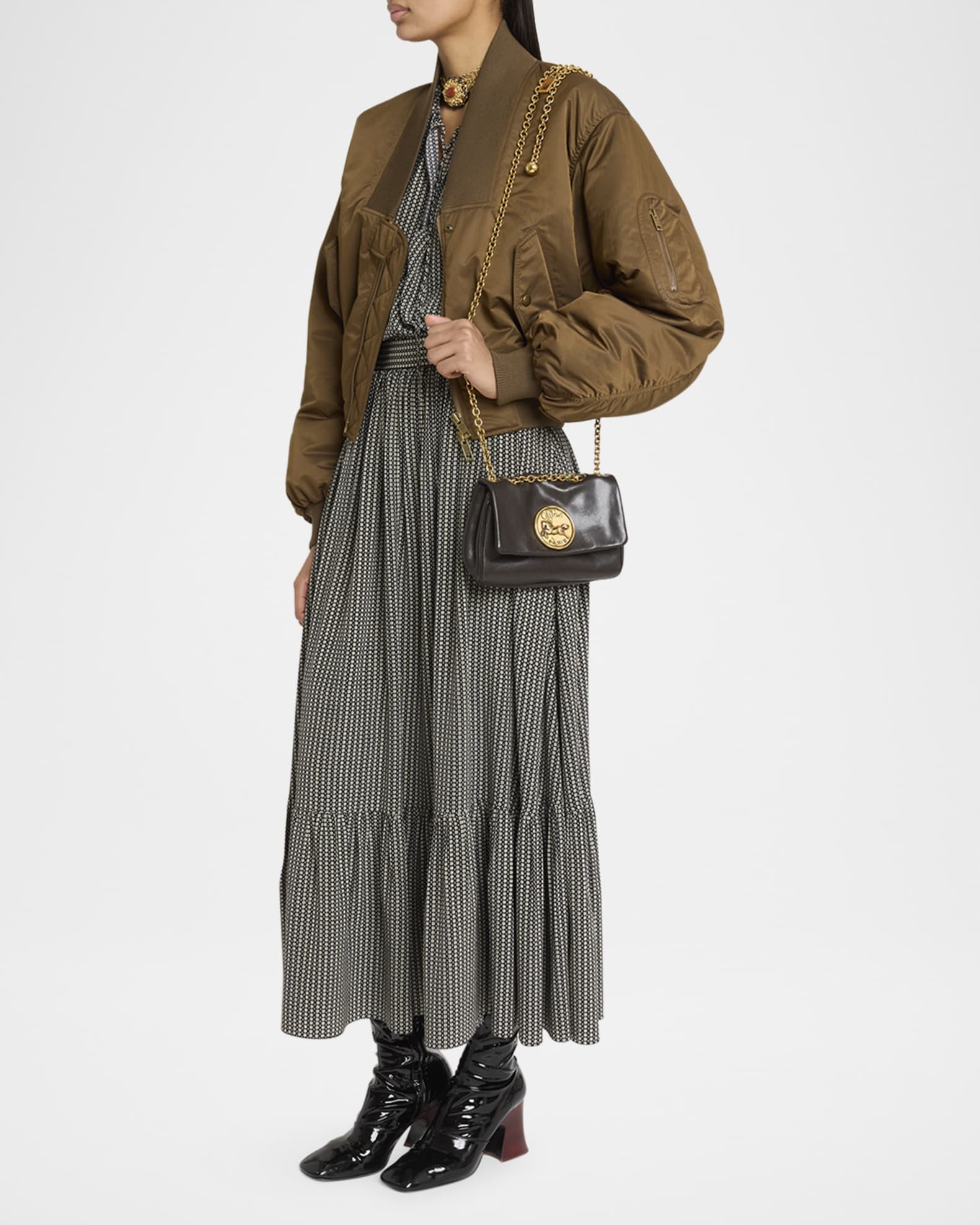 Chloe Heritage Small Crossbody Bag in Grained Leather