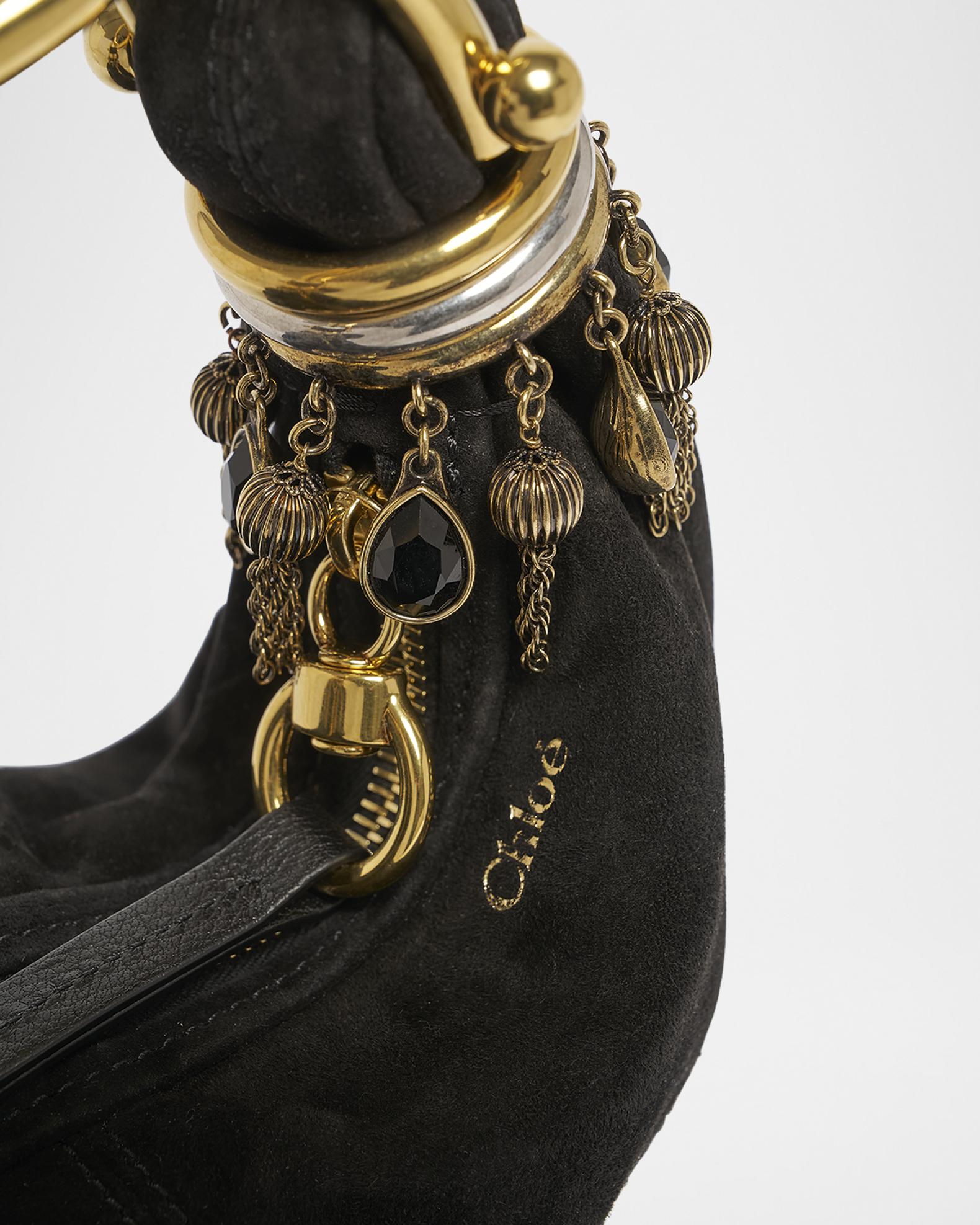 Chloe Bracelet Mini Top-Handle Bag in Suede with Beads | Neiman Marcus