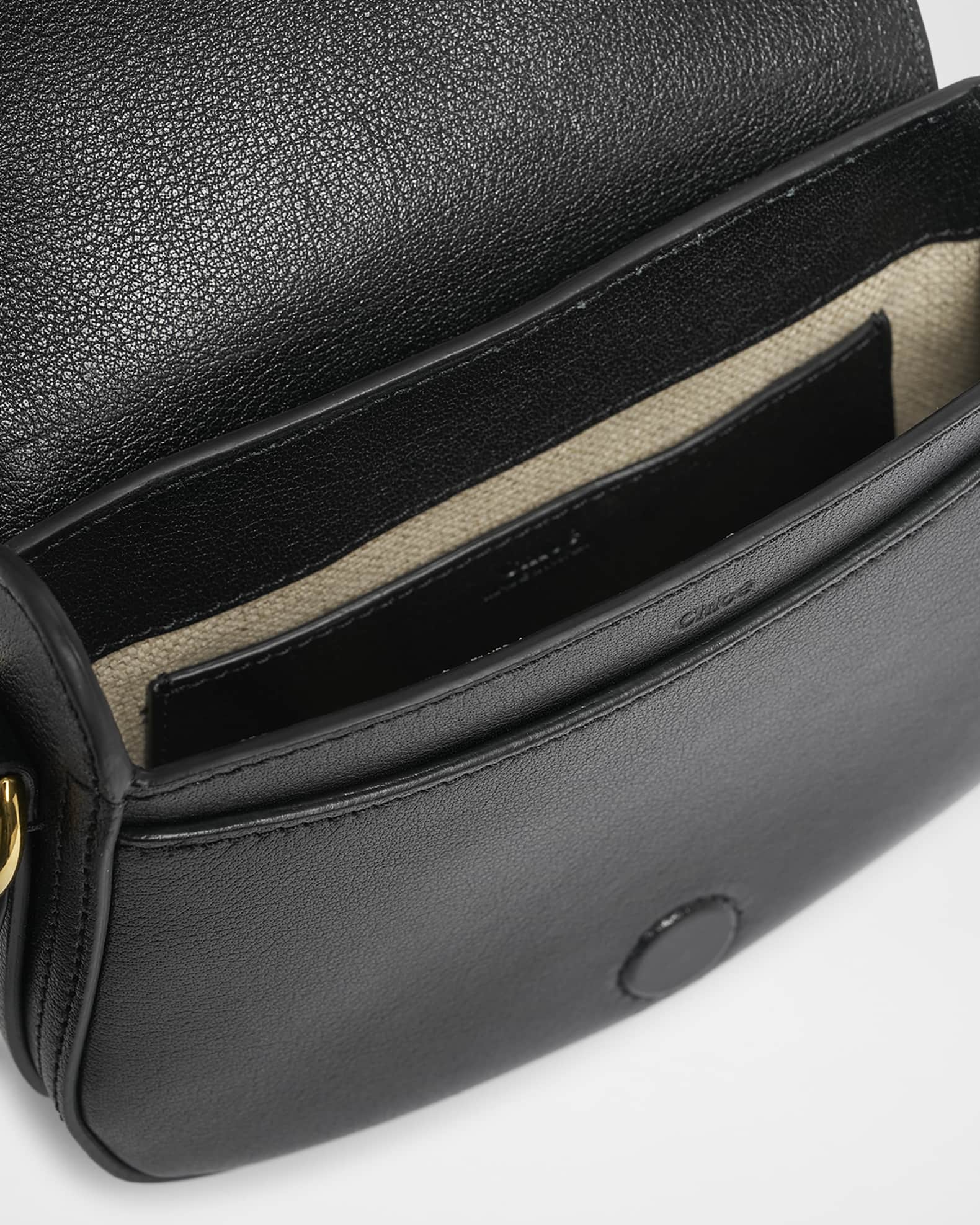 Chloe Horse Medal Saddle Crossbody Bag in Grained Leather