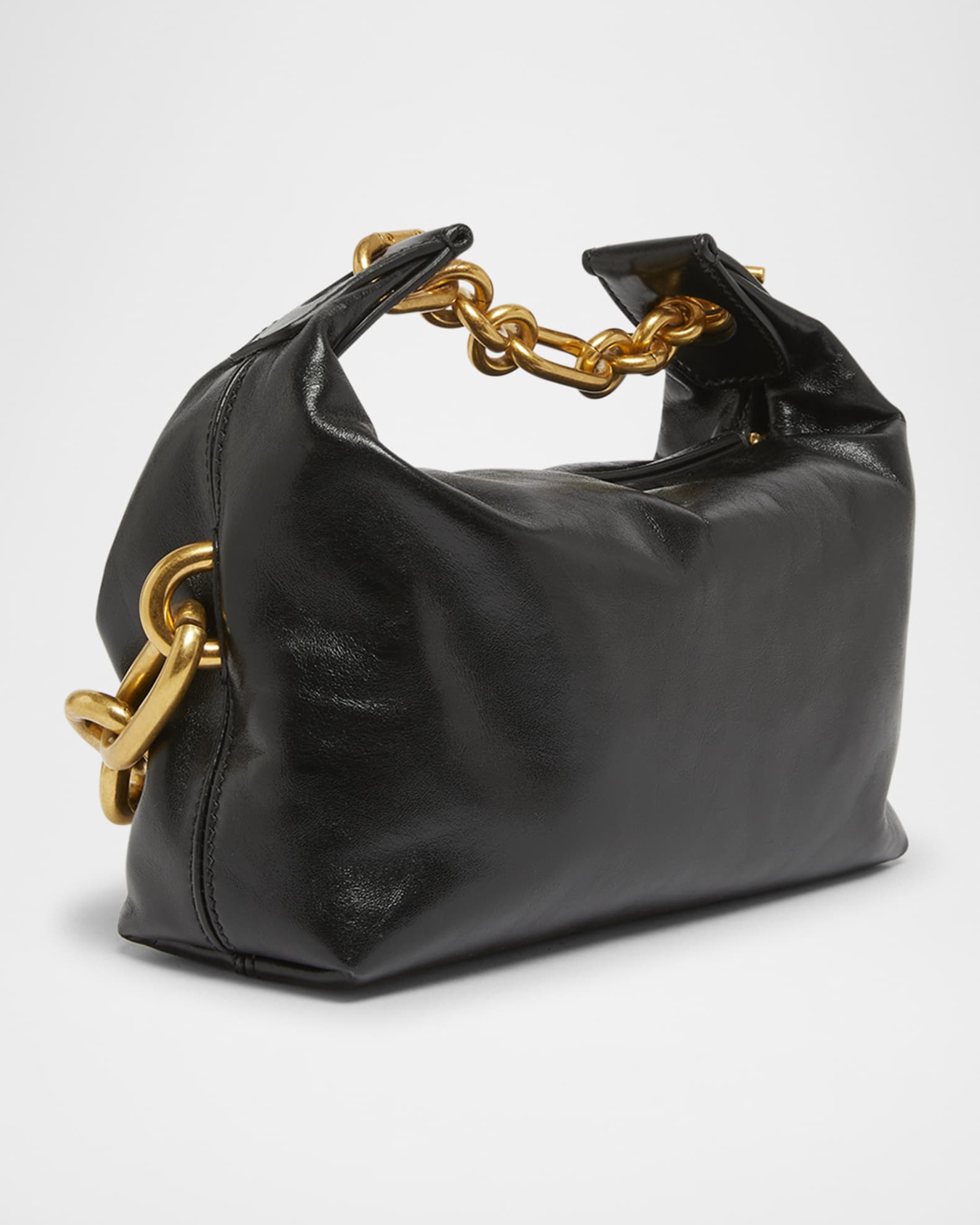 Balmain Sync Chain Mini Top-Handle Bag in Calfskin Leather