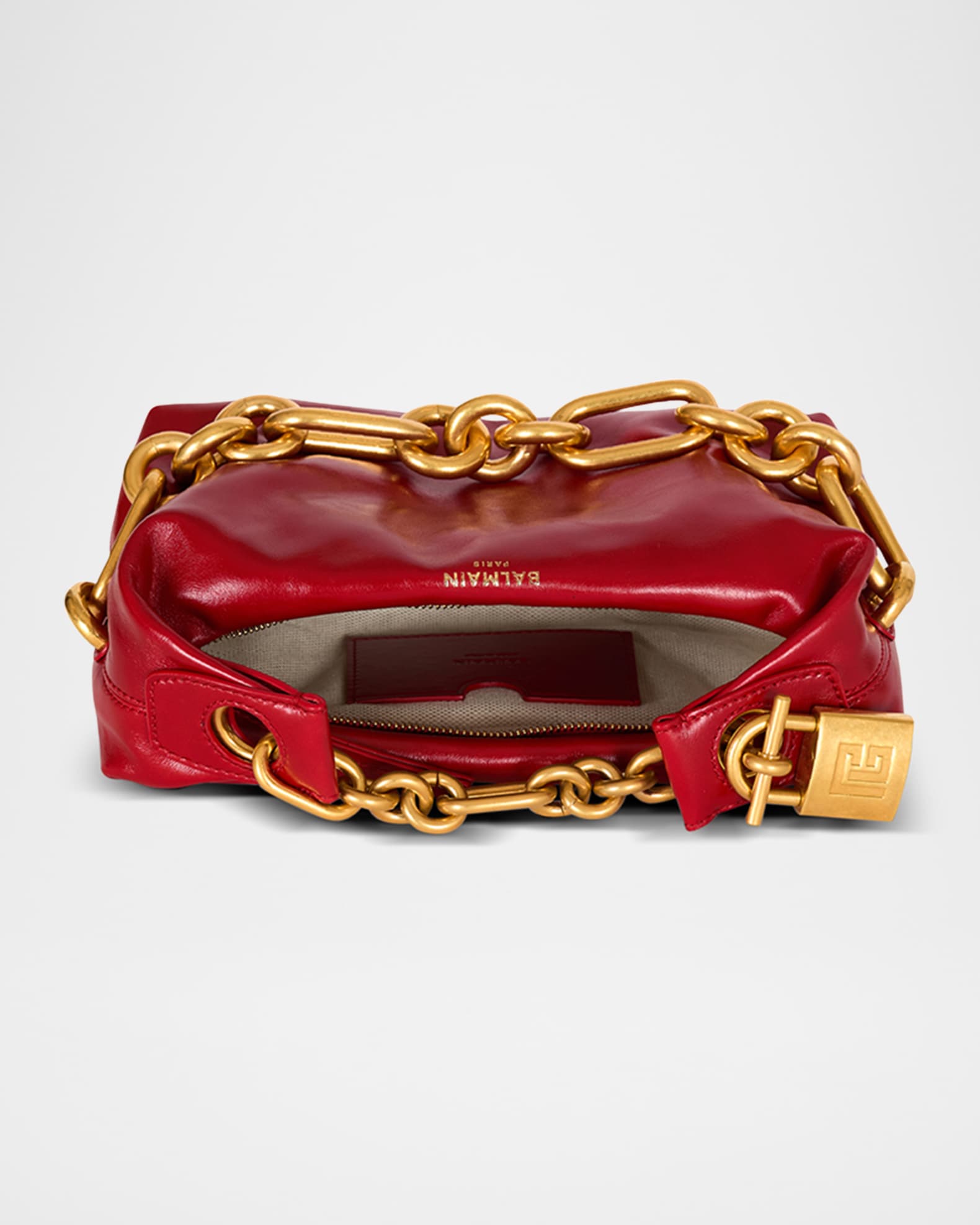 Balmain☆VIP価格 シンク ミニバッグ Balmain Sync Chain Mini Top-Handle Bag in Calfskin Leather
