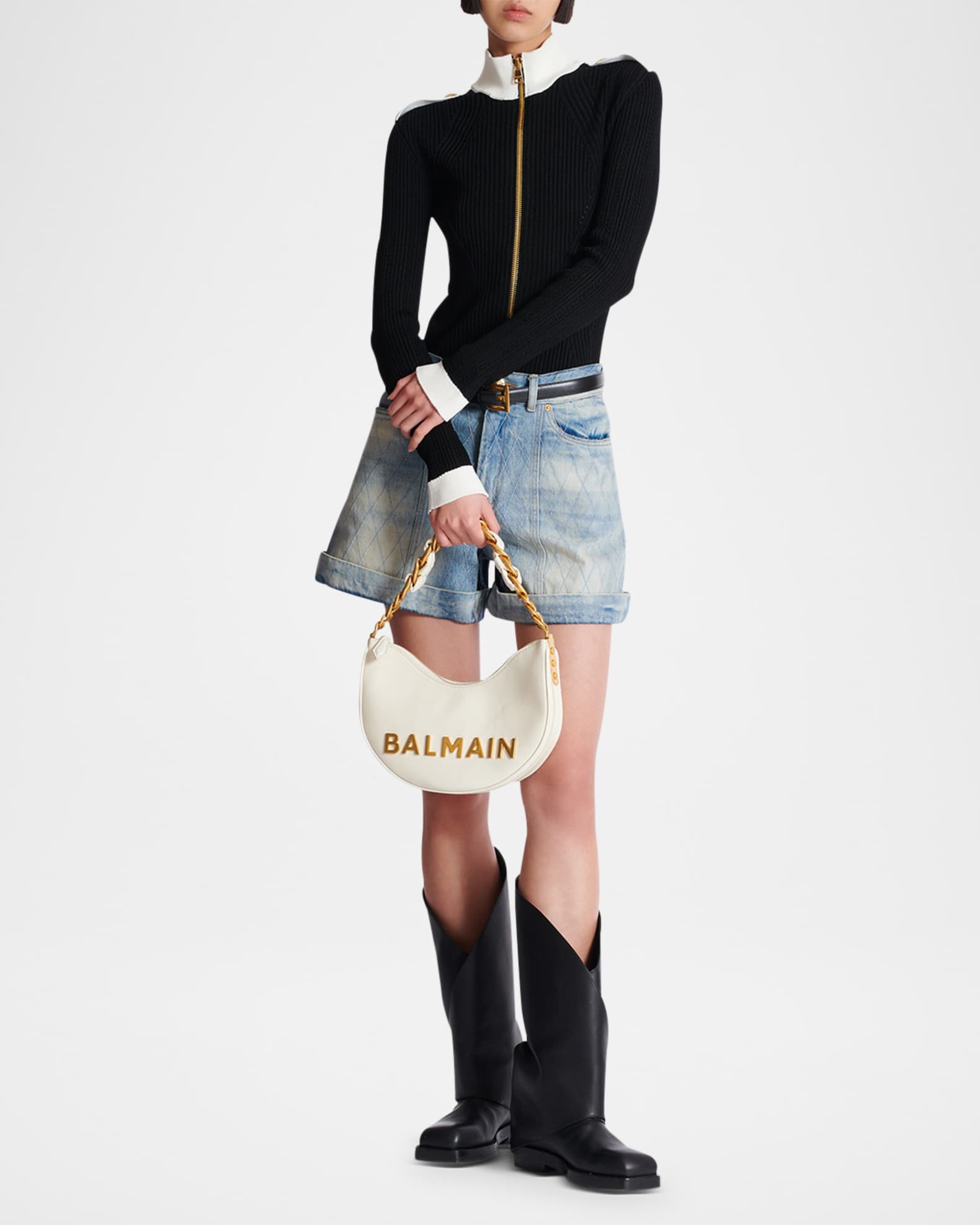 【関税＆送料込み】Balmain 1945 Soft Shoulder Bag 1945 Soft small bag in quilted leather - Women | BALMAIN