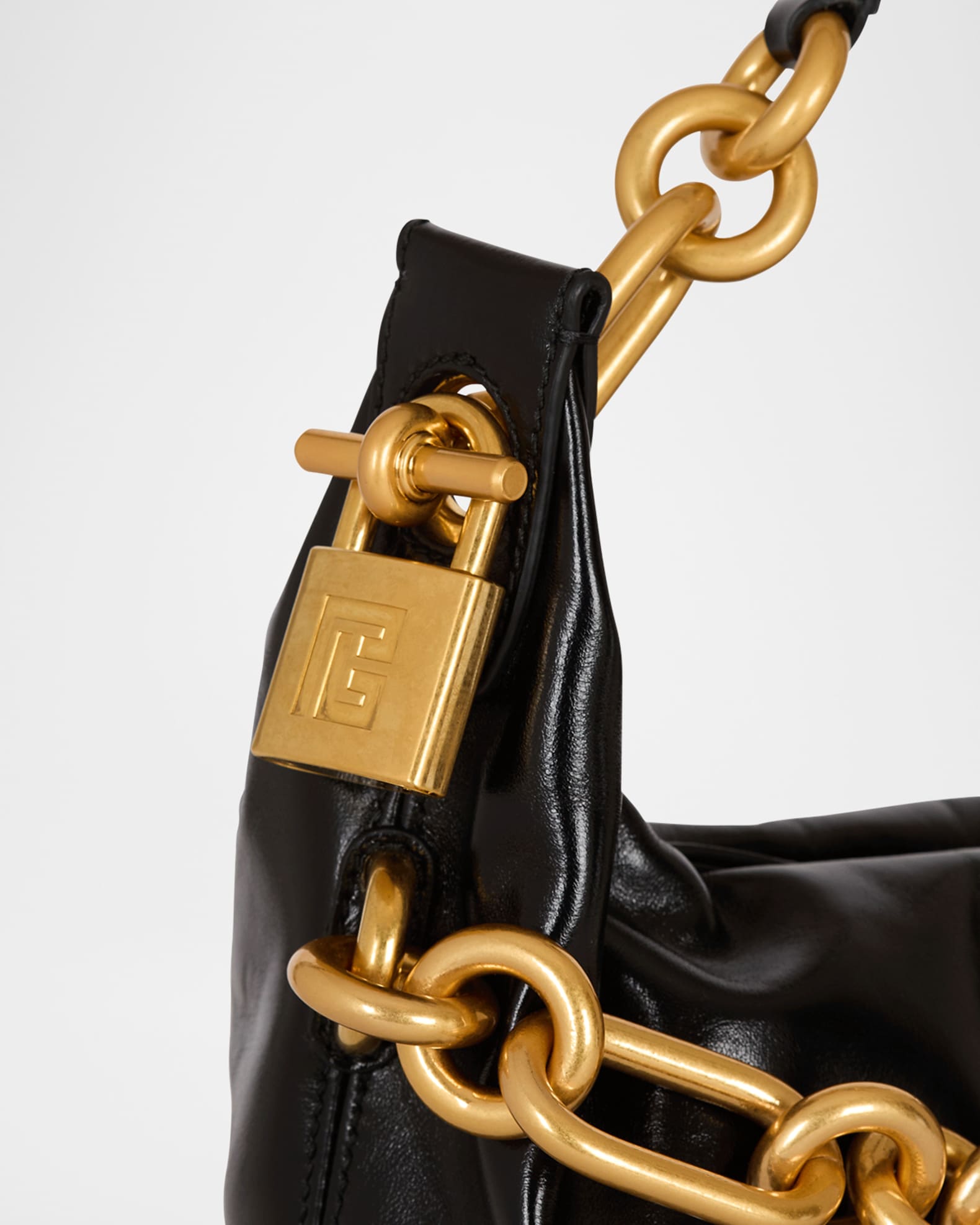 Balmain Sync Medium Chain Shoulder Bag in Calfskin | Neiman Marcus