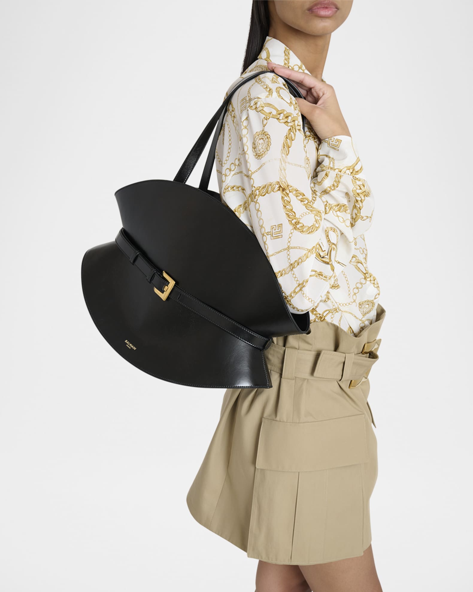 【関税＆送料込み】Balmain Shuffle Mini-Calfskin Shuffle Mini bag in leather black black - Women | BALMAIN