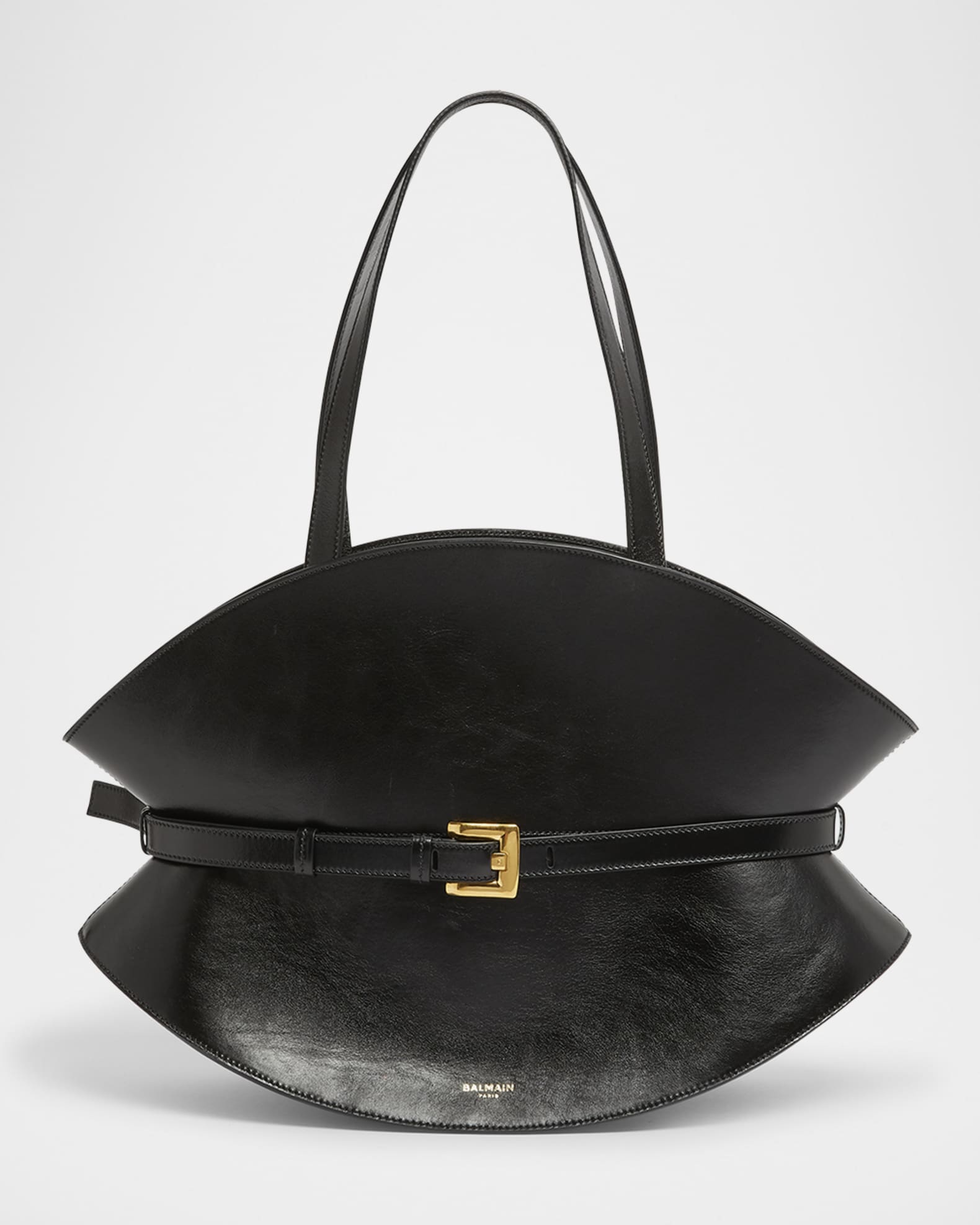 Balmain Shuffle Medium Belt Shoulder Bag in Calfskin