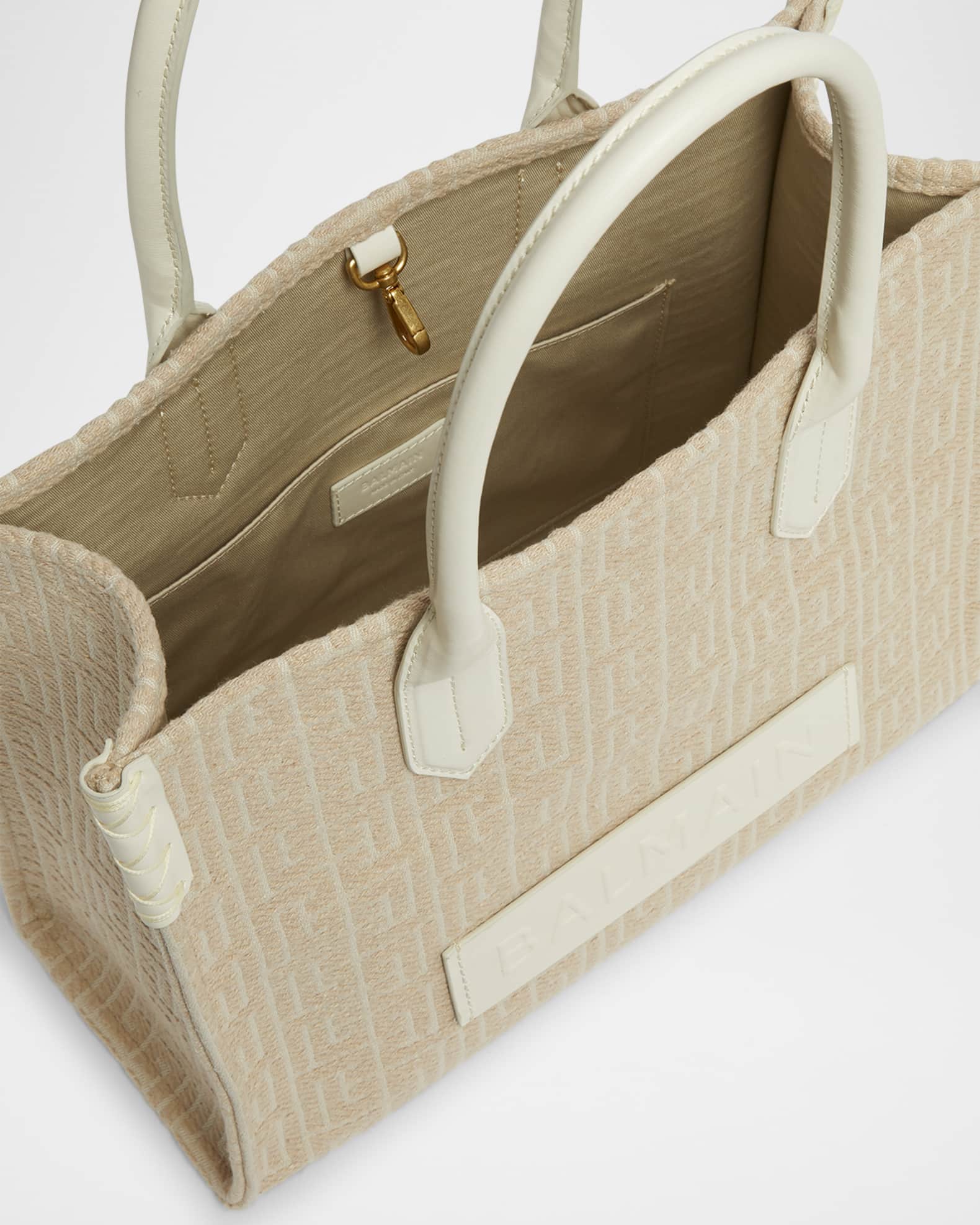 Balmain B-Army Shopper Shoulder Bag in Monogram Jacquard