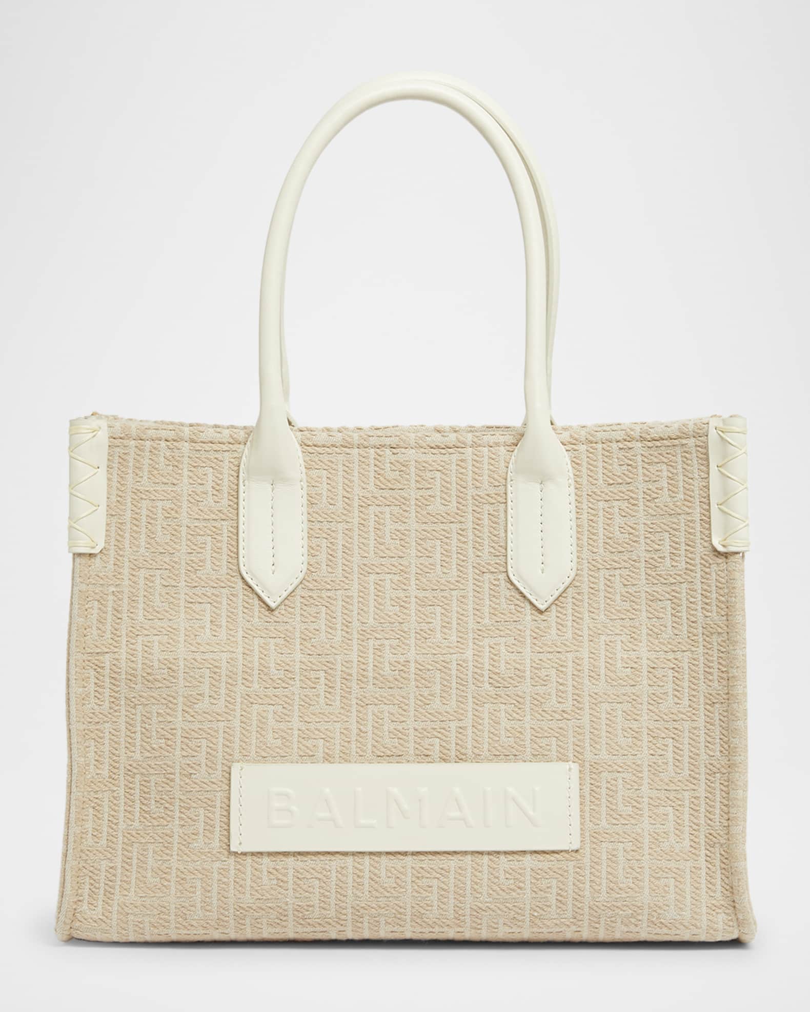 Balmain B-Army Shopper Shoulder Bag in Monogram Jacquard