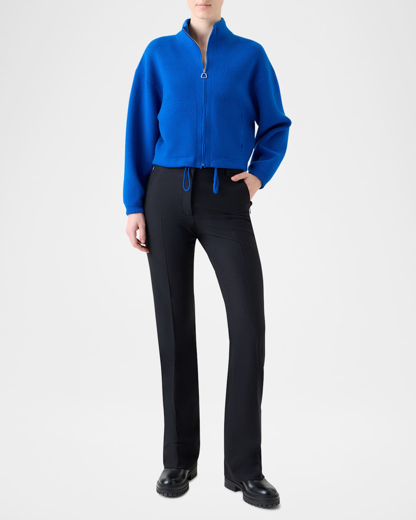 Cashmere Knit Zip Cardigan  1