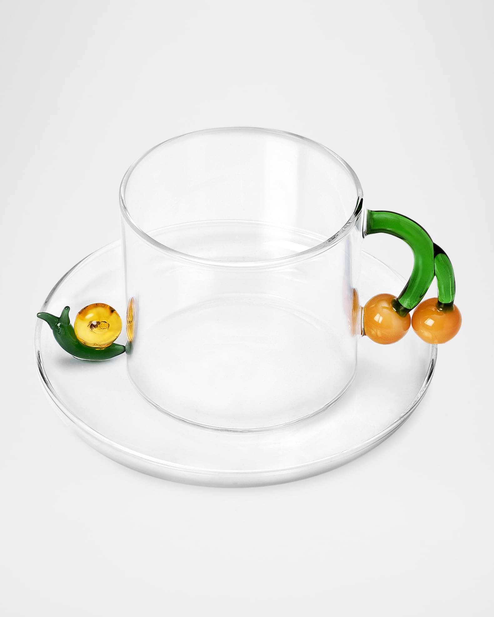 Fruits & Flowers Teacup with Saucer, 10.1 oz 0