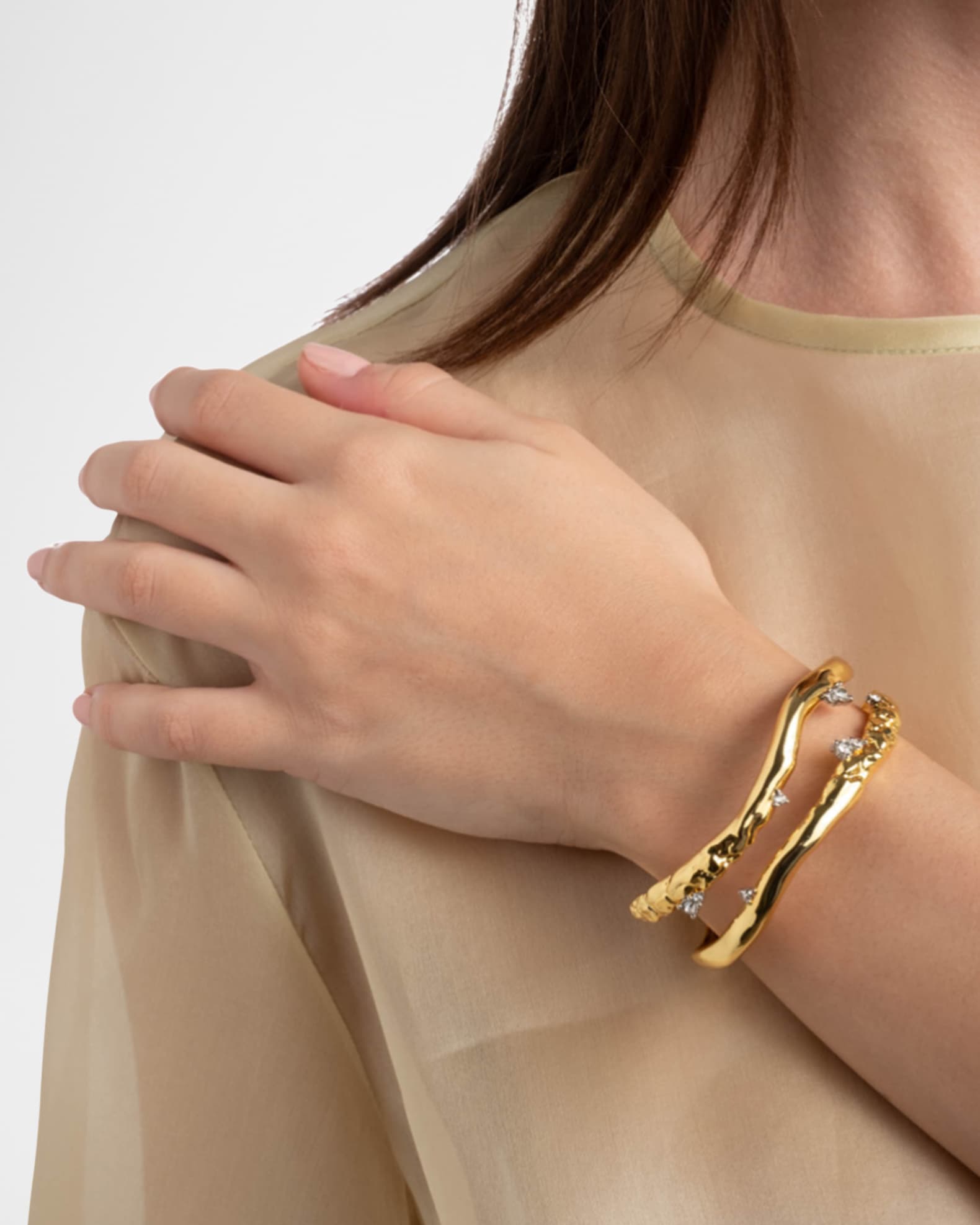 Brut Crystal Thorned Open Cuff Bracelet 1