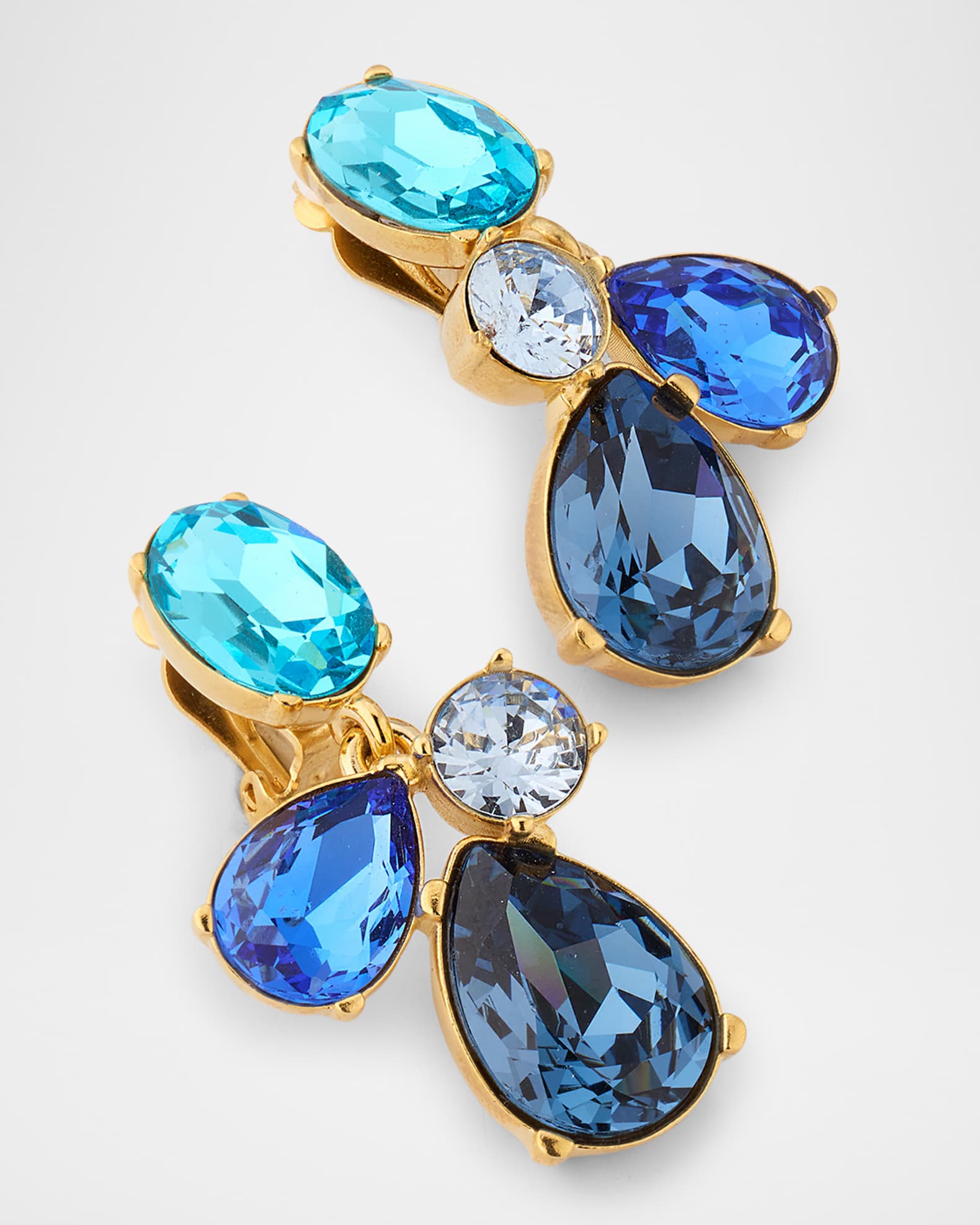 Oscar de la Renta Petal Drop Crystal Earrings | Neiman Marcus