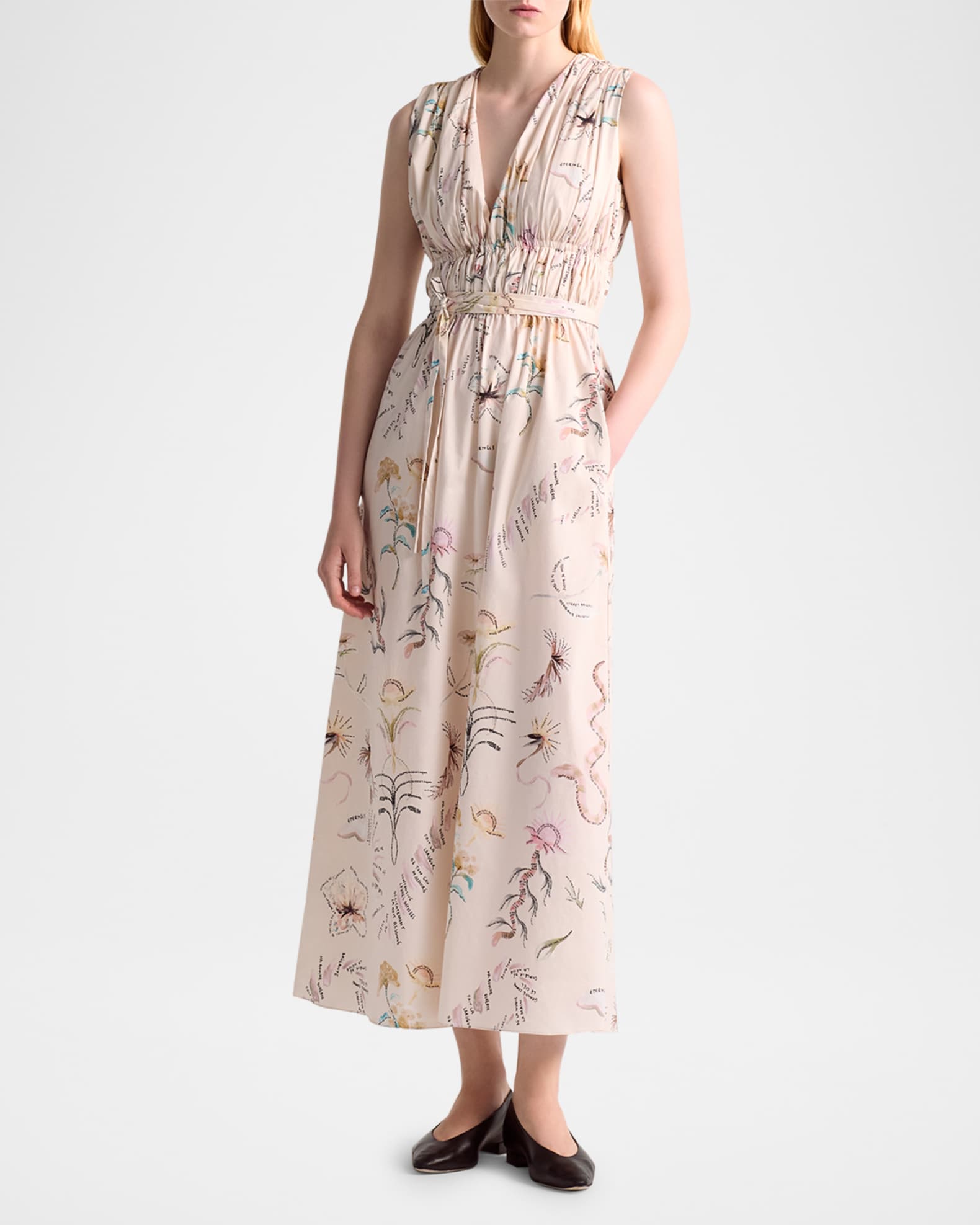 Fie Shirred Sleeveless Midi Dress 1