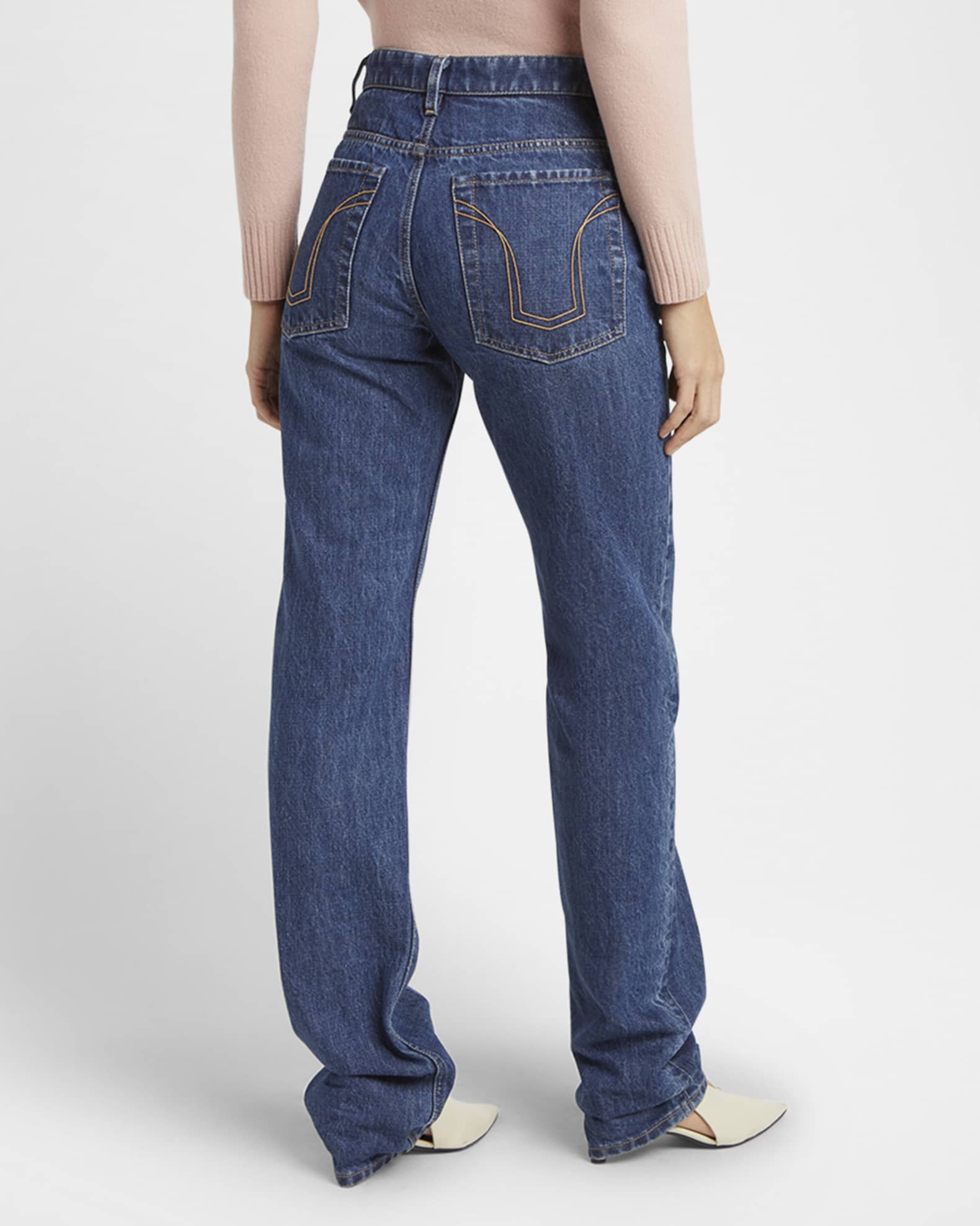 JIL SANDER ストレートデニム Jil Sander High-Rise Crease-Line Slim-Leg Jeans | Neiman Marcus