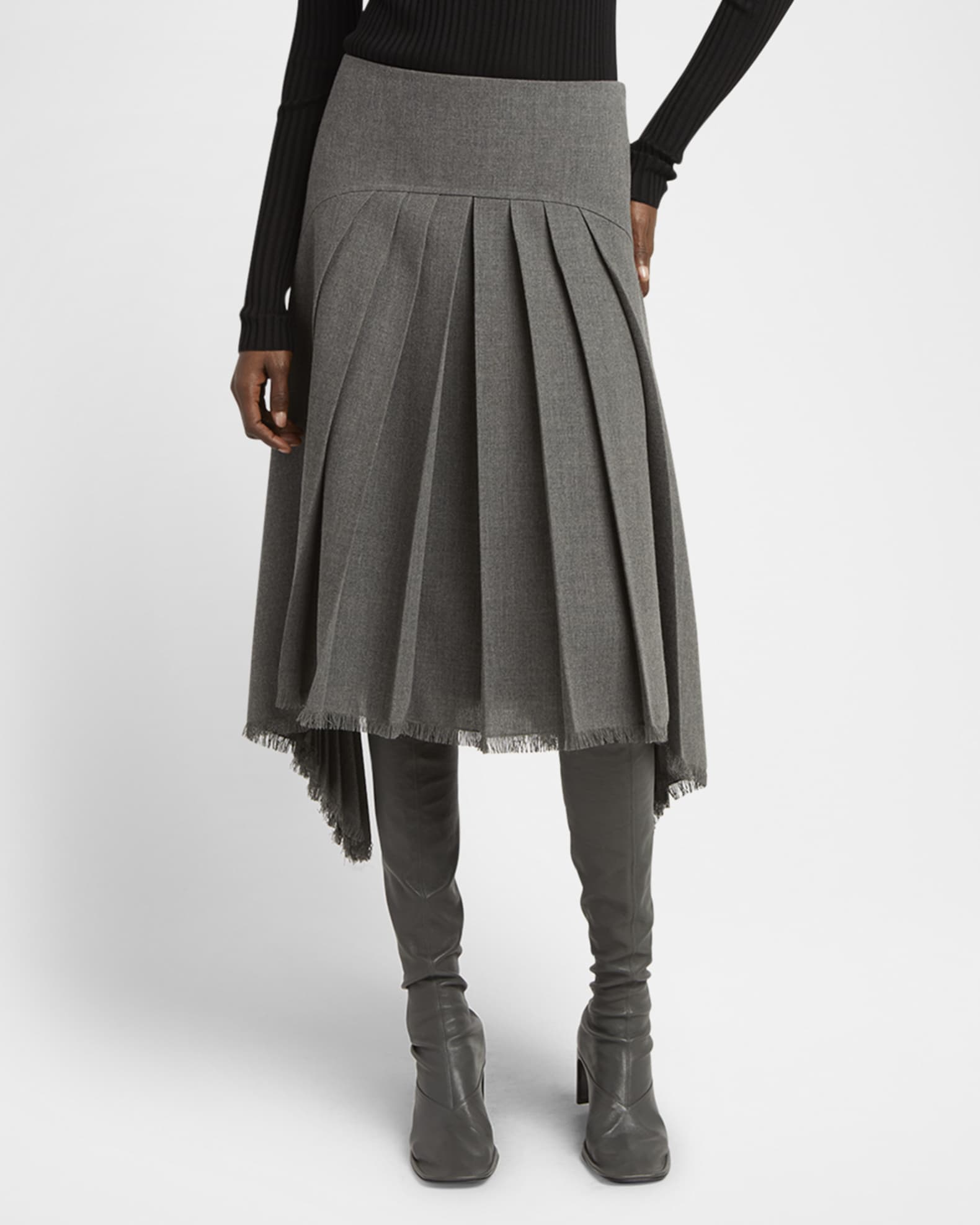 【関税込み】JIL SANDER Pleated skirt dress Jil Sander Ruffle Waist Dress With Pleated Skirt - Bergdorf