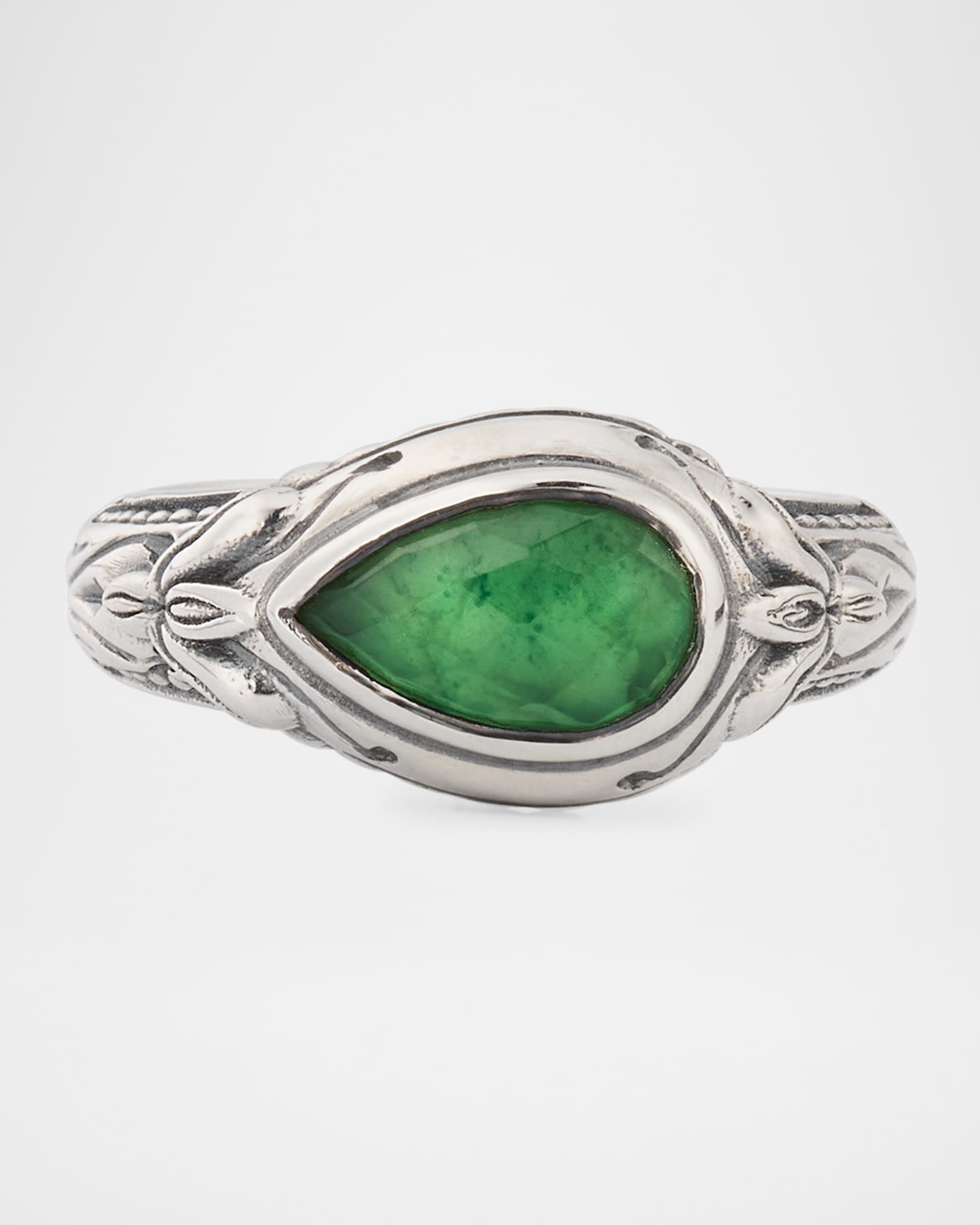 Ivy Rock Crystal, Aventurine and MOP Triplet Statement Ring 0