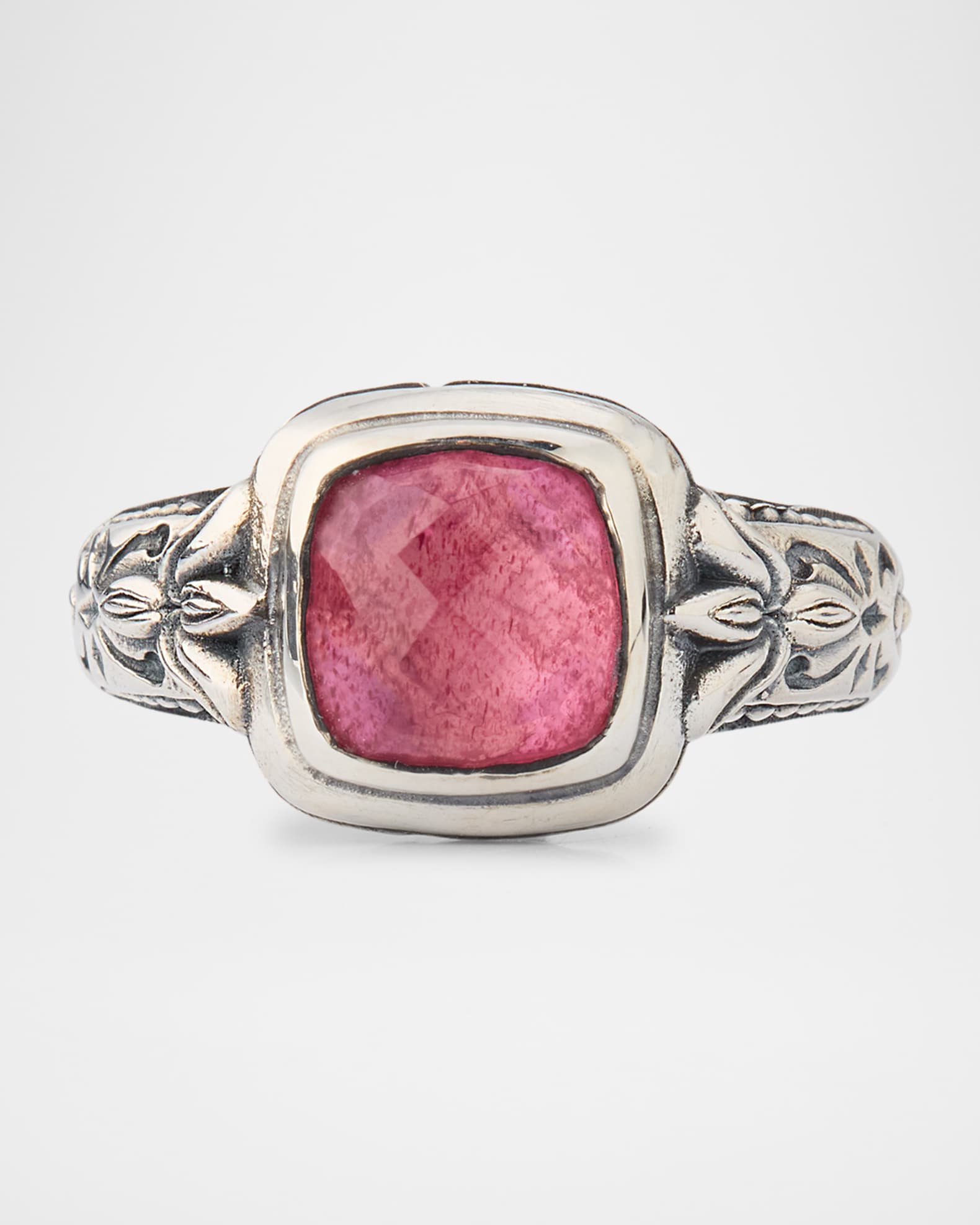 Ivy Sterling Silver Strawberry Quartz Ring, Size 7  0