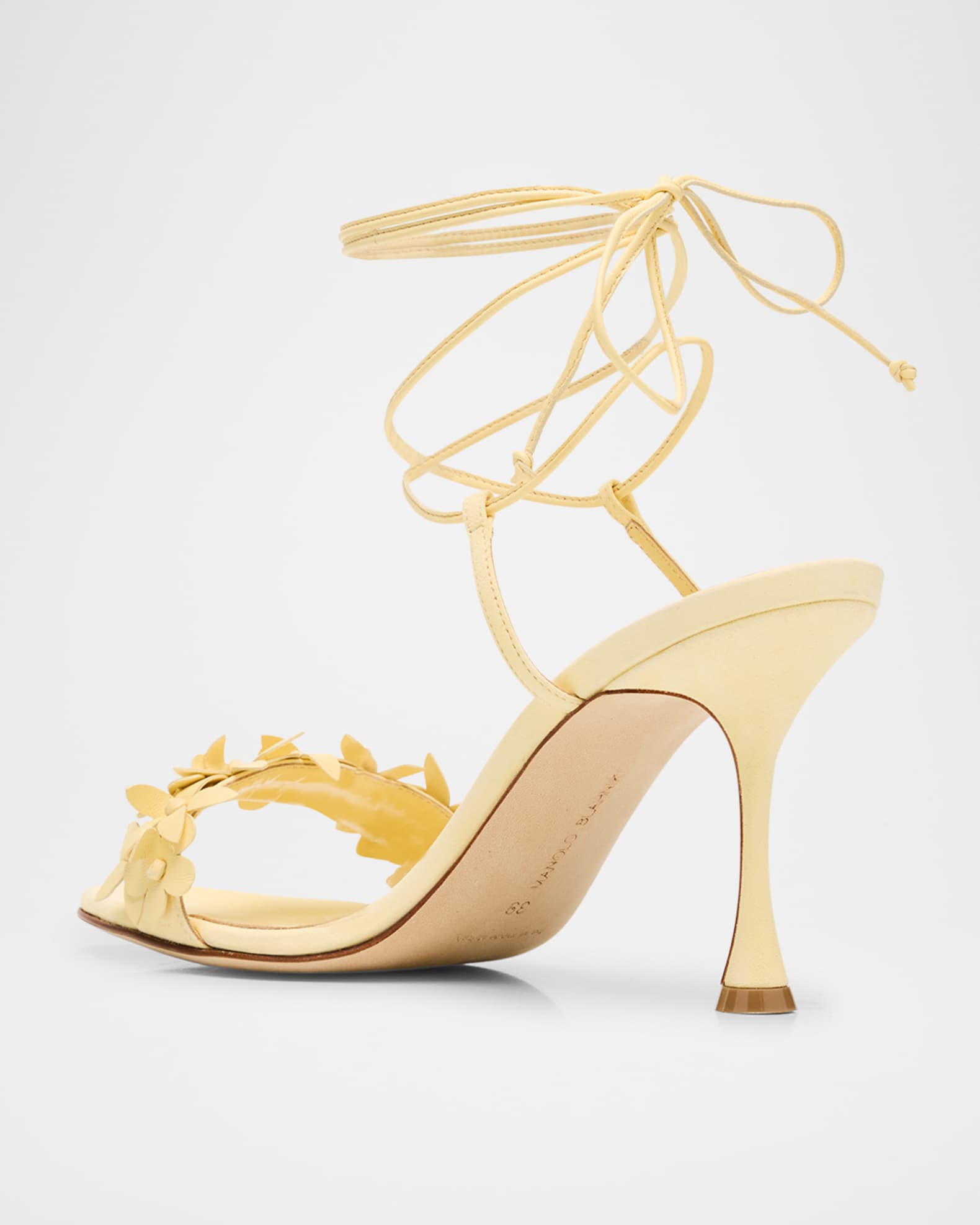 MANOLO BLAHNIK イエローサンダル Manolo Blahnik Sako 70mm Silk Embellished Sandals size 37 | eBay