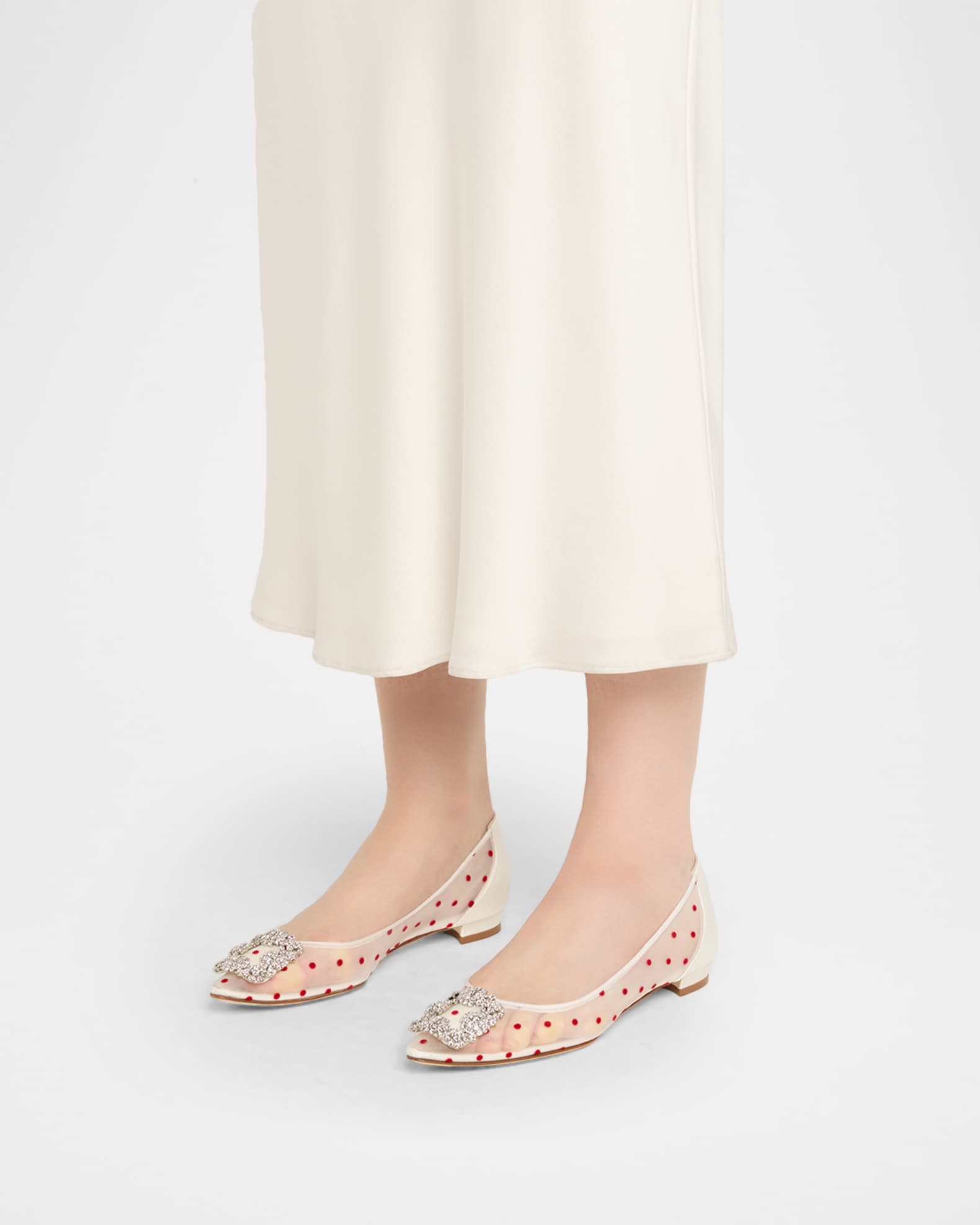 Hangisi Polka-Dot Mesh Ballerina Flats 1