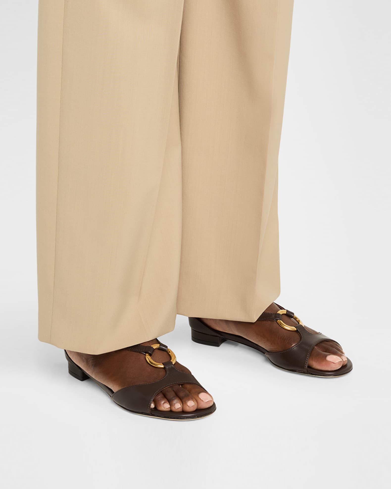 Theodo T-Strap Leather Sandals 1