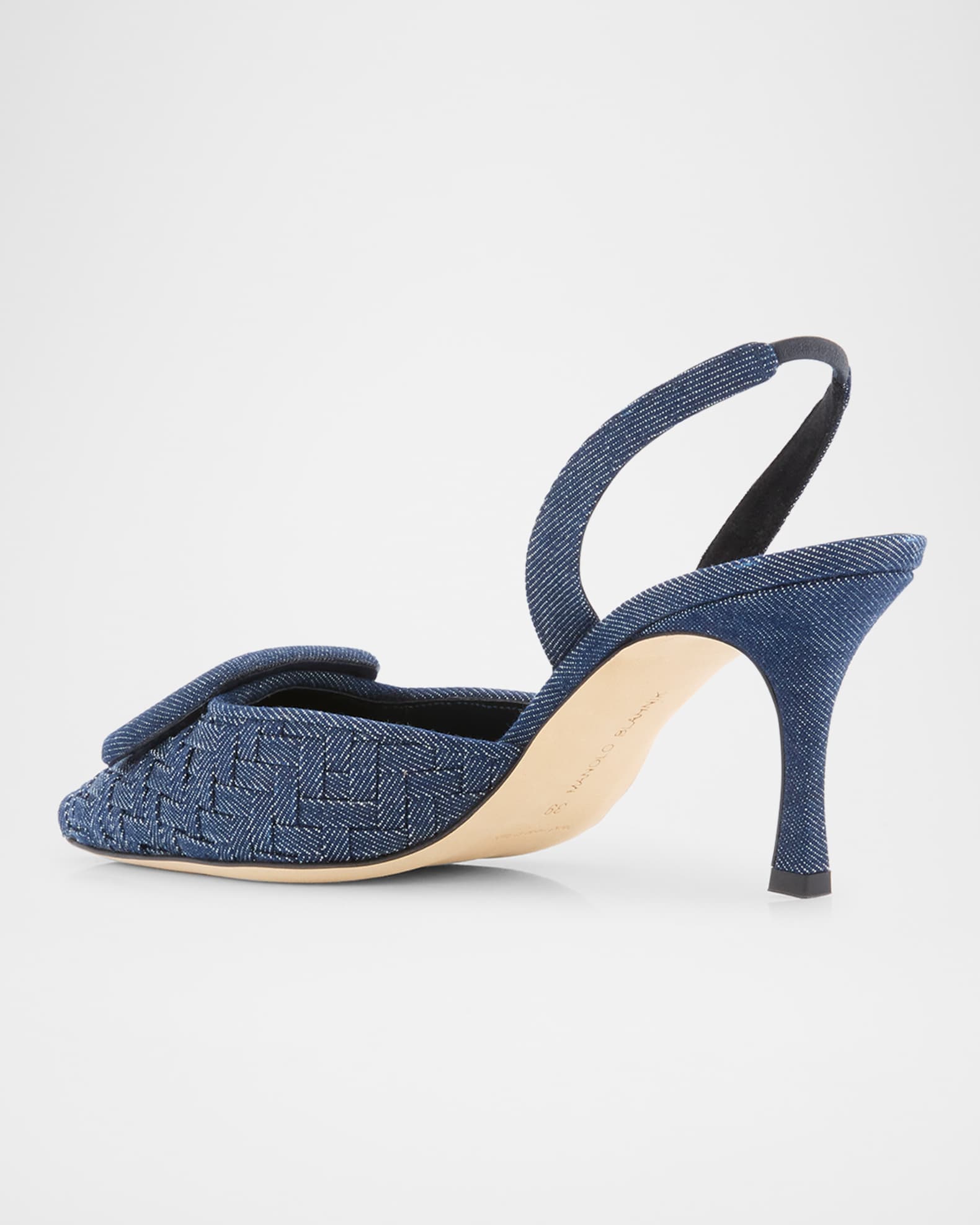Maysli Chambray Buckle Slingback Pumps