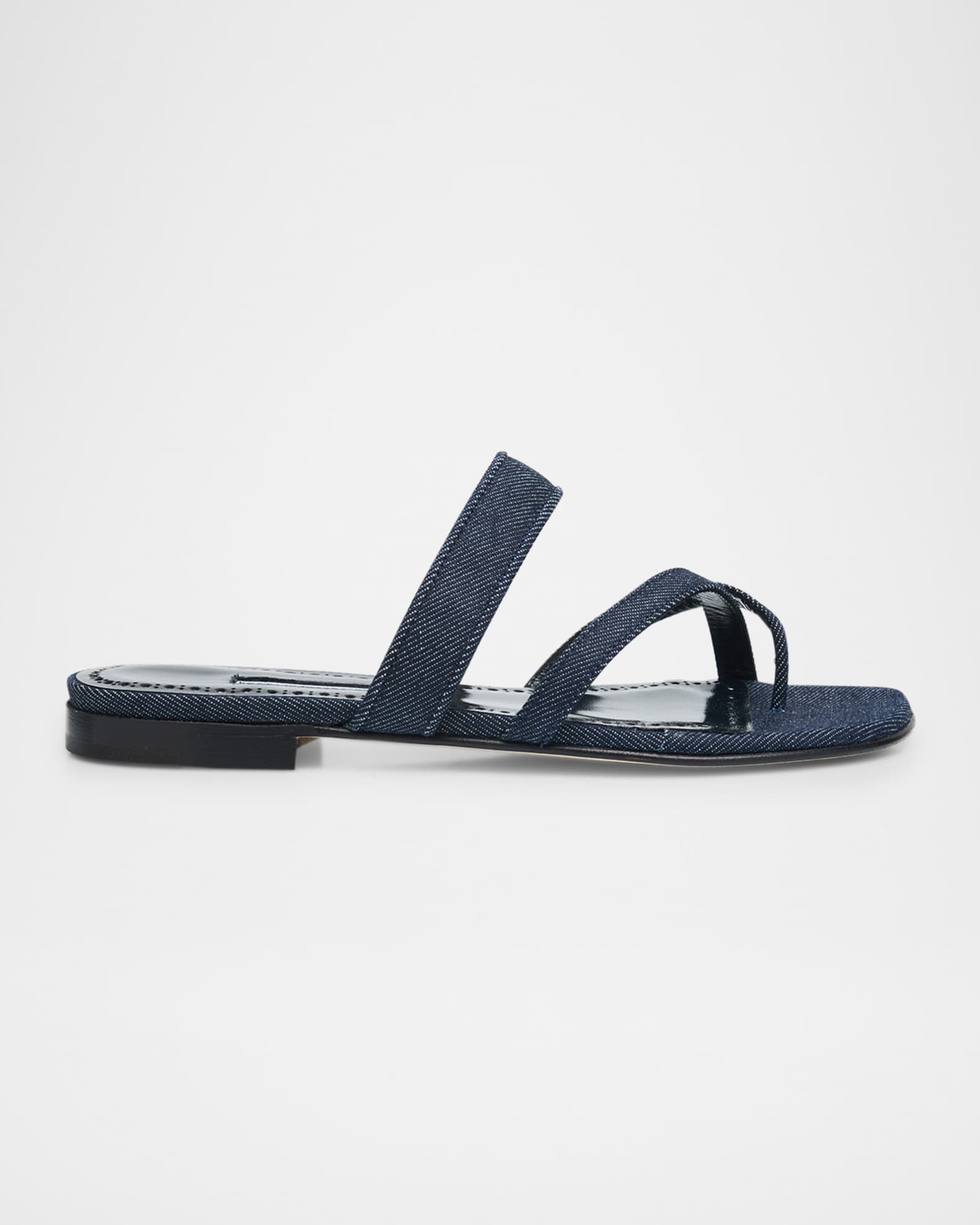 Susa Chambray Crisscross Flat Sandals 0