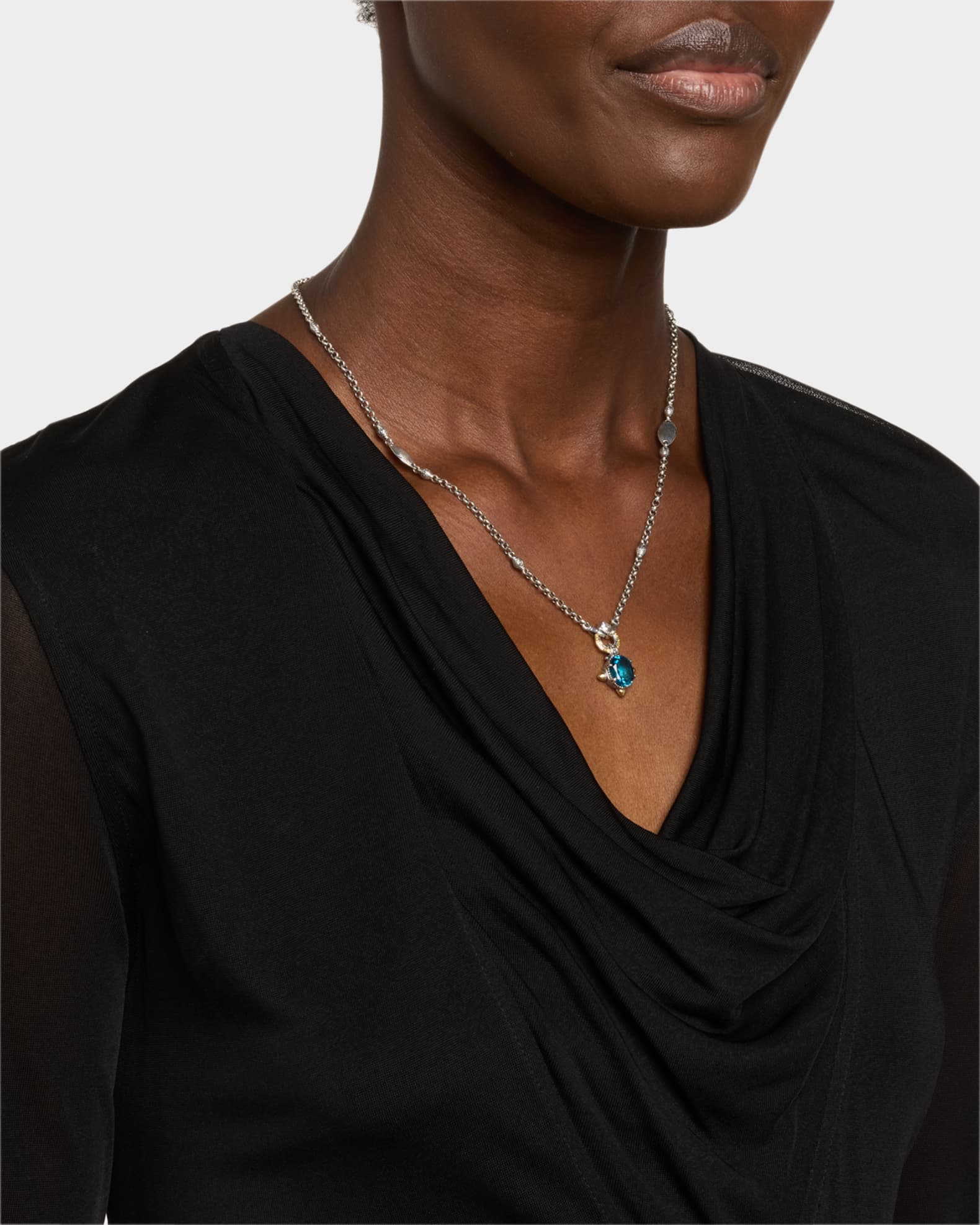 Kyma London Blue Topaz and White Sapphire Statement Necklace 1