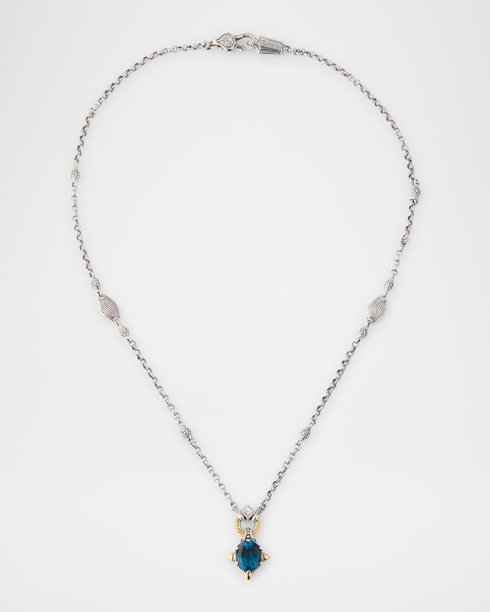 Kyma London Blue Topaz and White Sapphire Statement Necklace 0