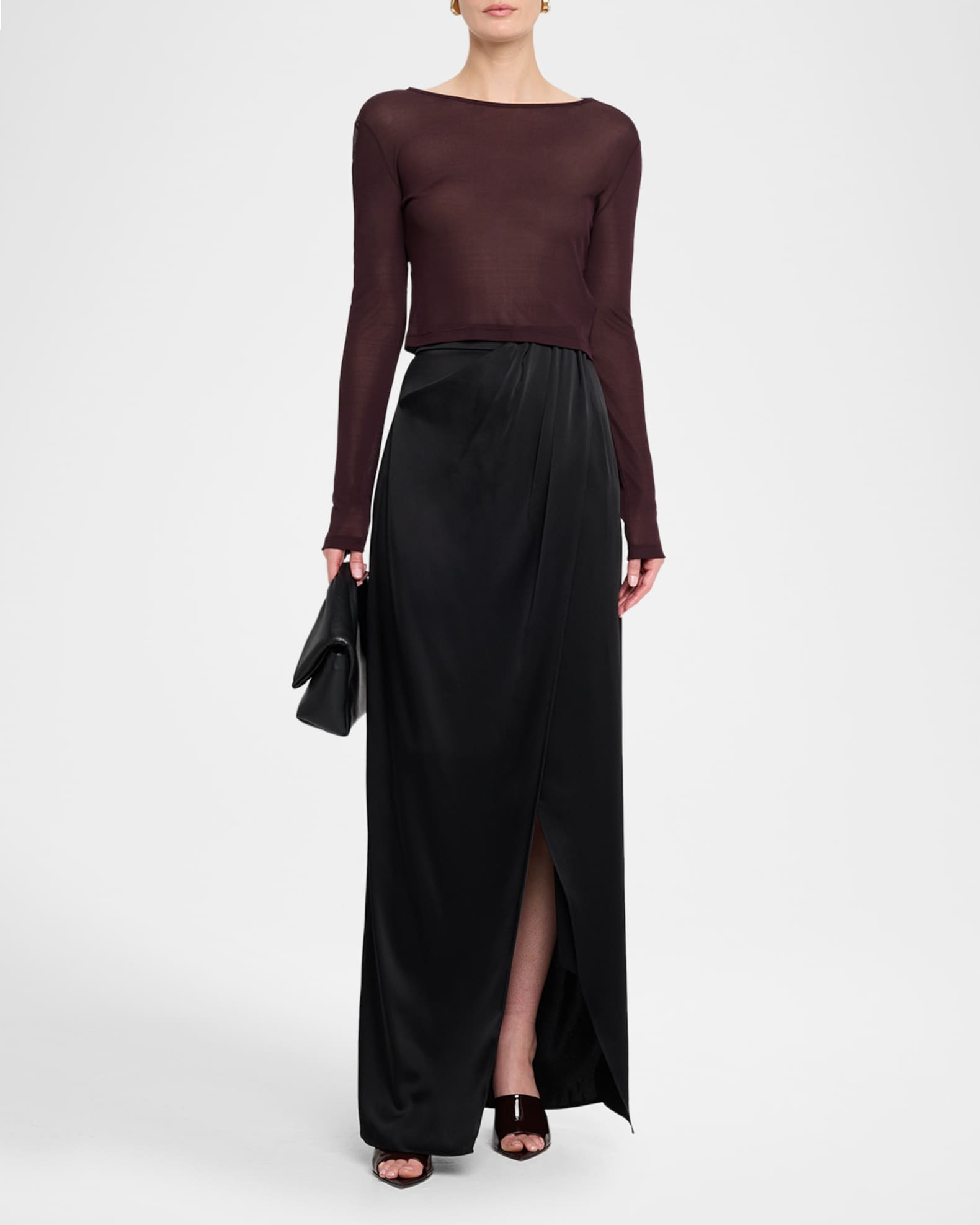 Satin Wrap Maxi Skirt 1