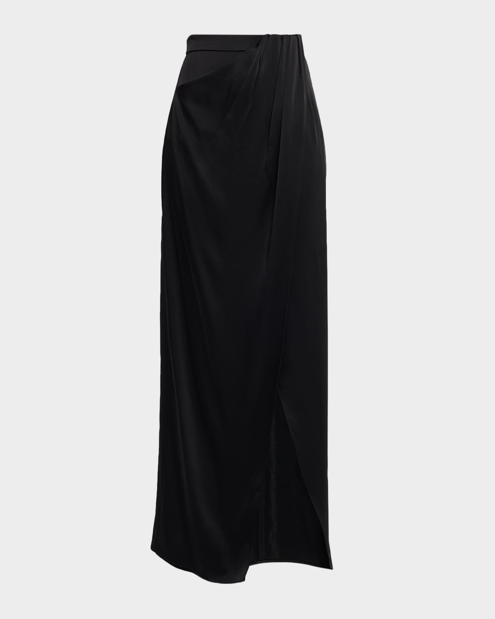 Satin Wrap Maxi Skirt 0