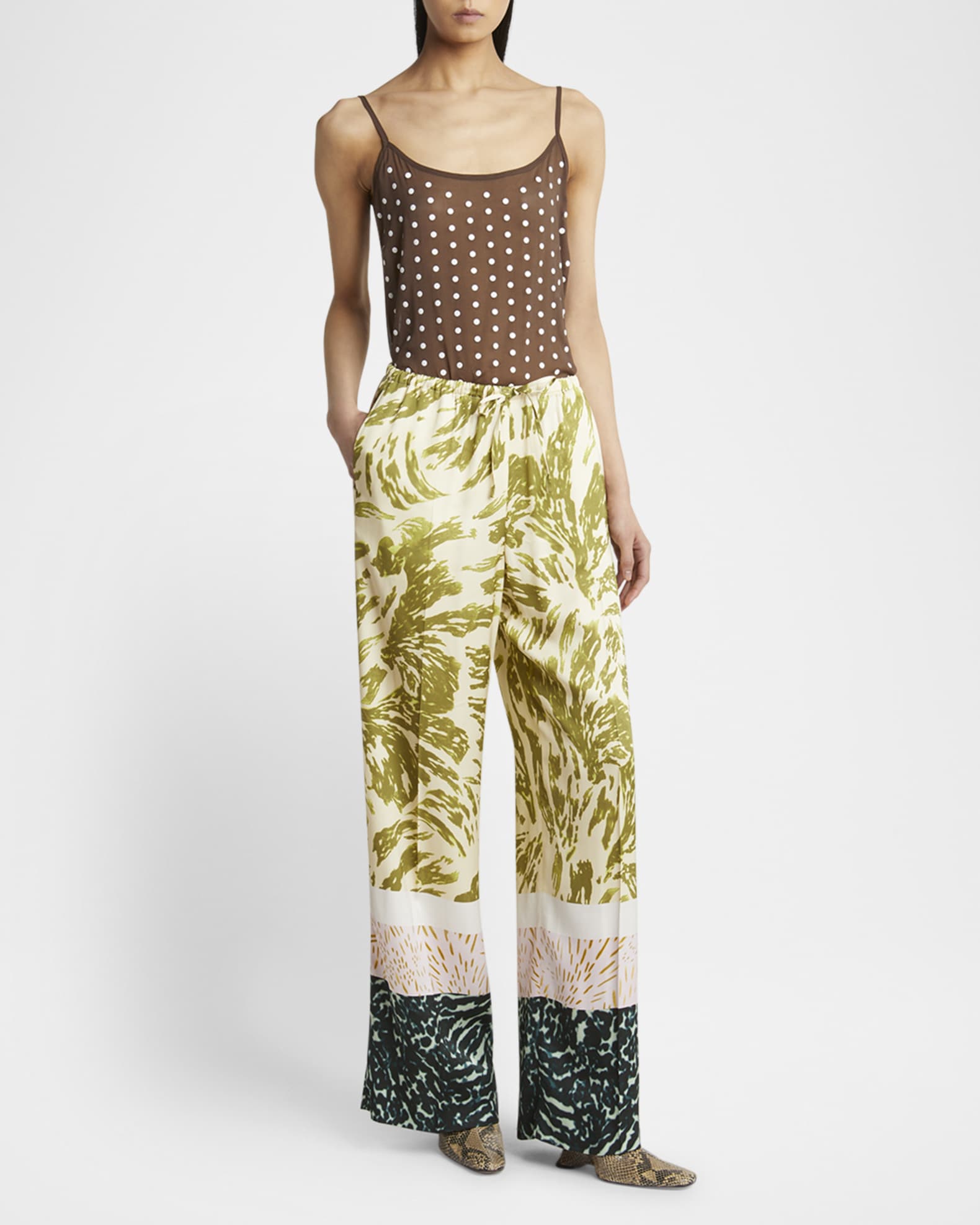 Puvis Long Printed Drawstring Pants 1