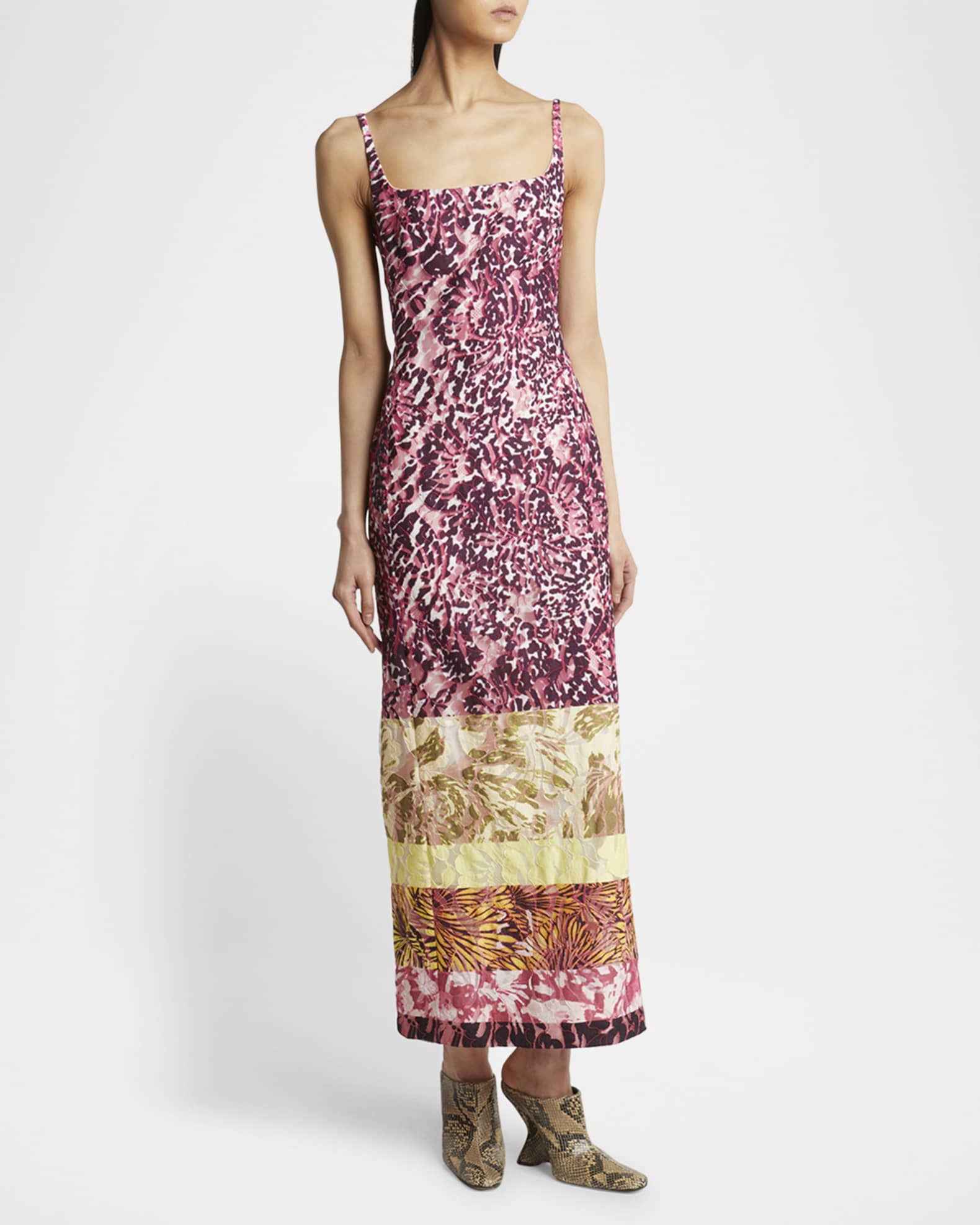 Dries Van Noten Debano Long Printed Dress | Neiman Marcus